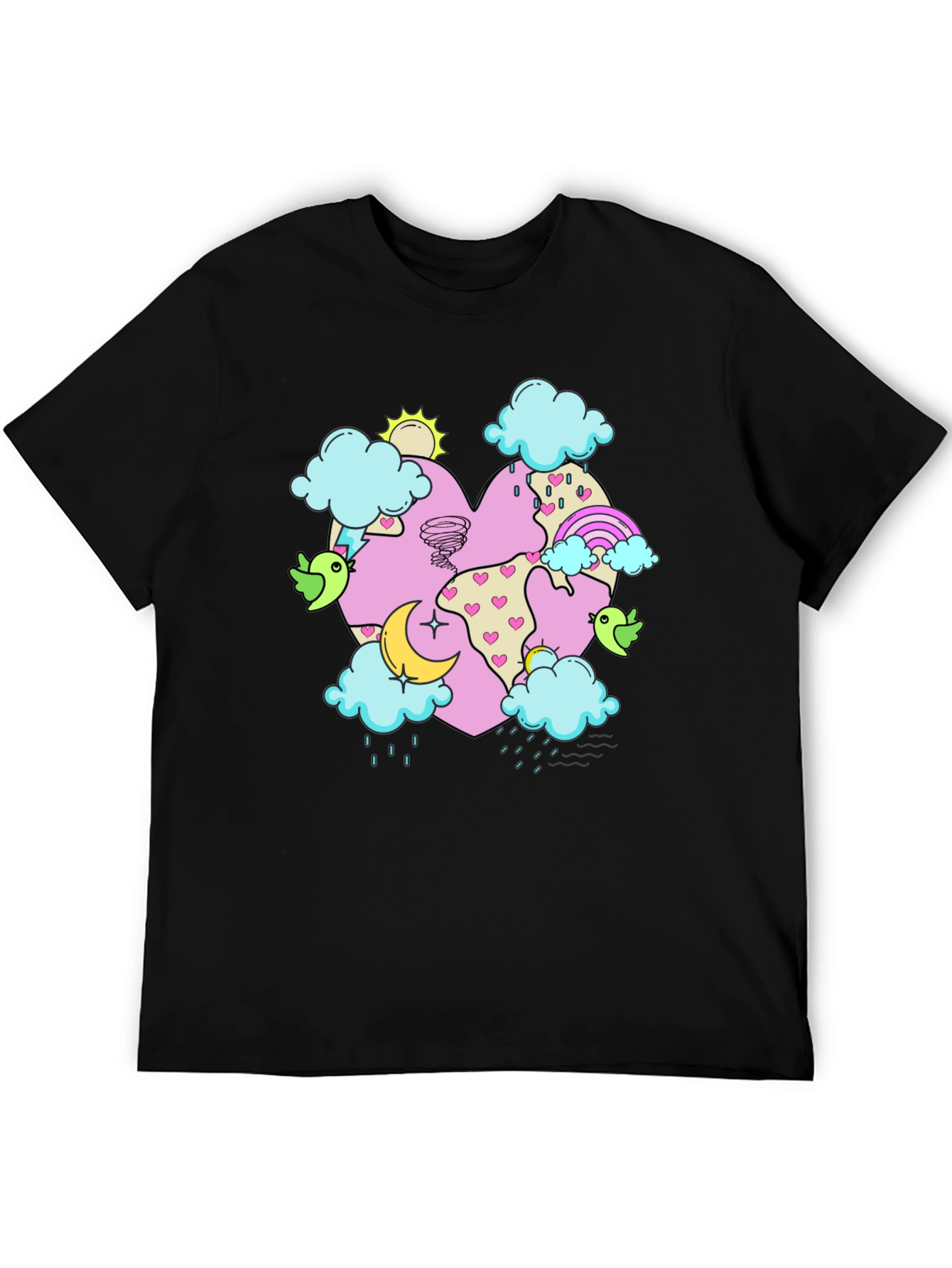 Black Weather Heart Graphic Tee - Unisex view 5