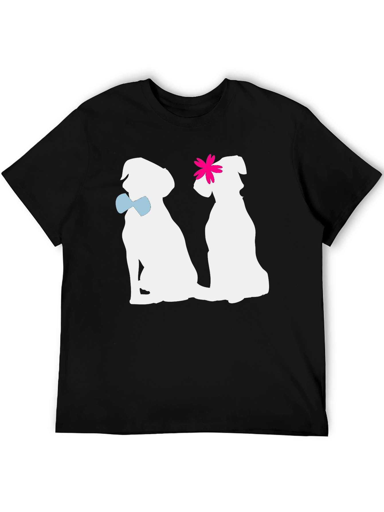 Black Couple Dogs Graphic T-Shirt view 5