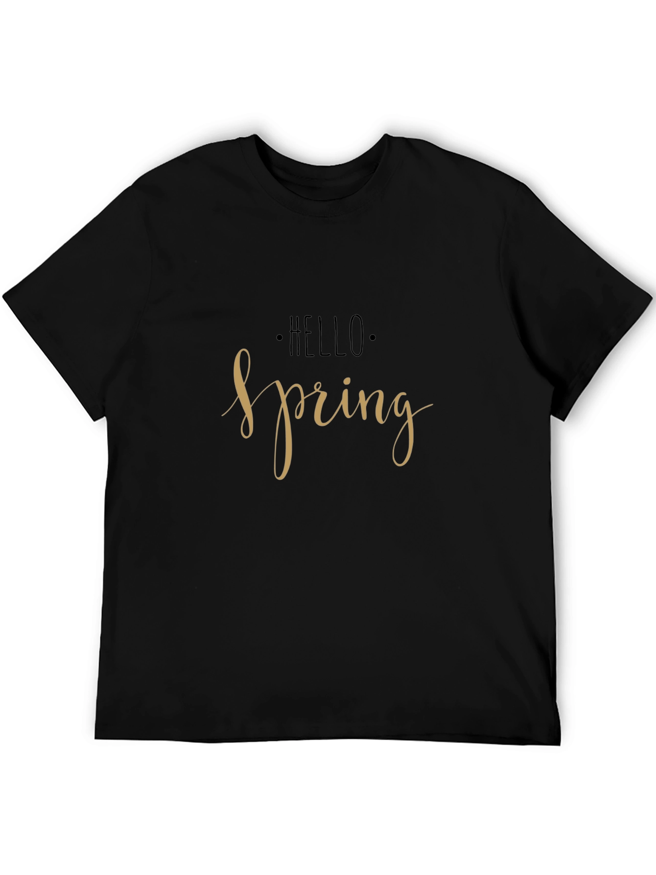 Black Hello Spring Graphic T-Shirt - Stylish Casual Tee view 5