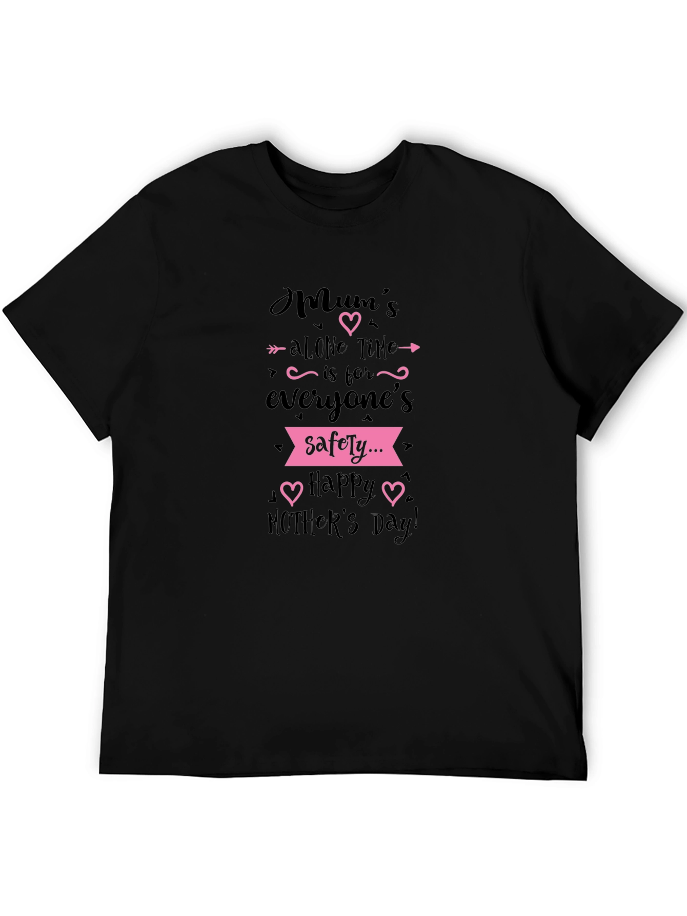 Black Mum's Alone Time Black T-Shirt Mother's Day Gift view 5