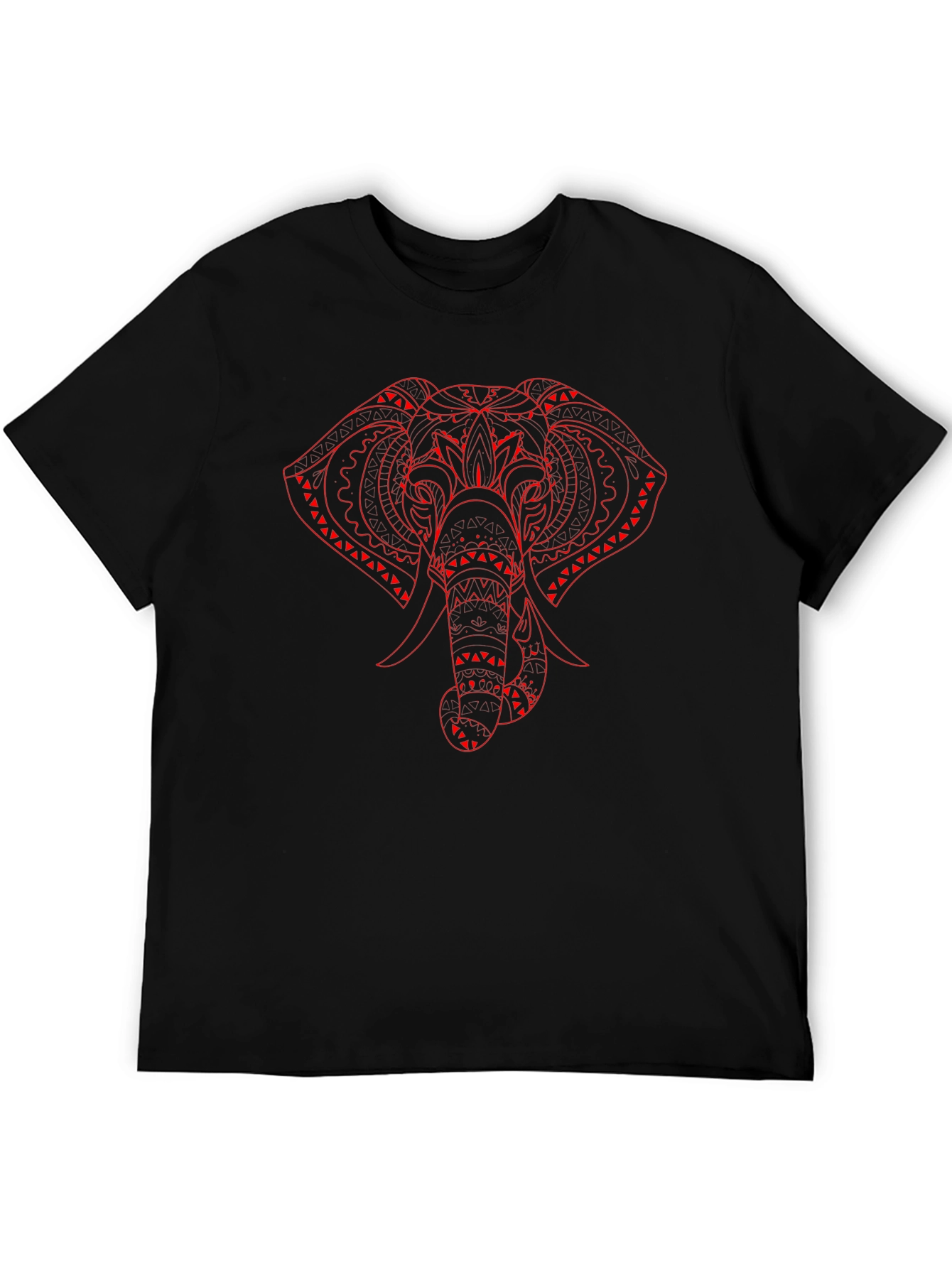 Black Elephant Graphic Print Black T-Shirt view 5