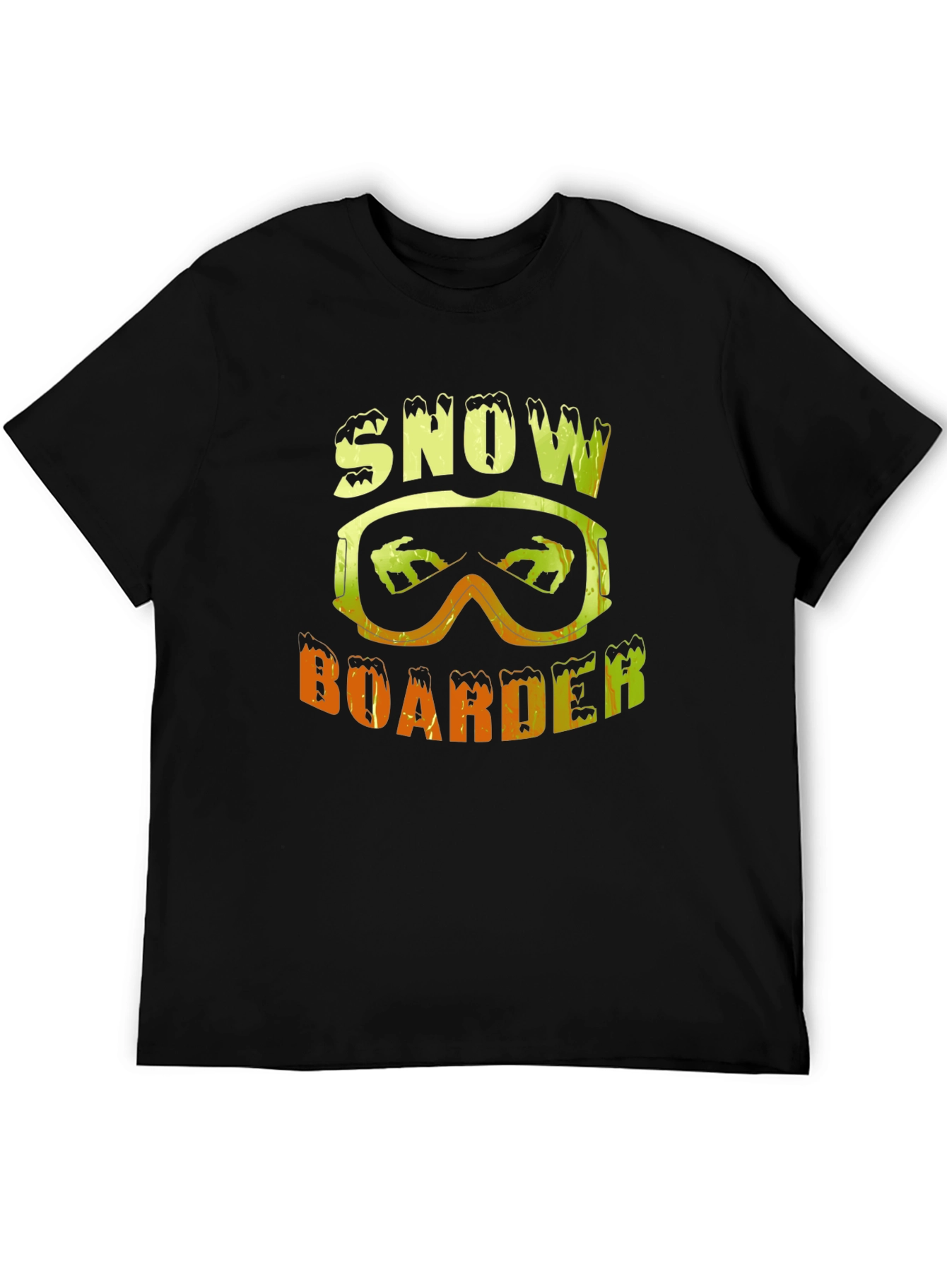 Black Snowboarder Graphic Tee - Black Cotton T-Shirt view 5
