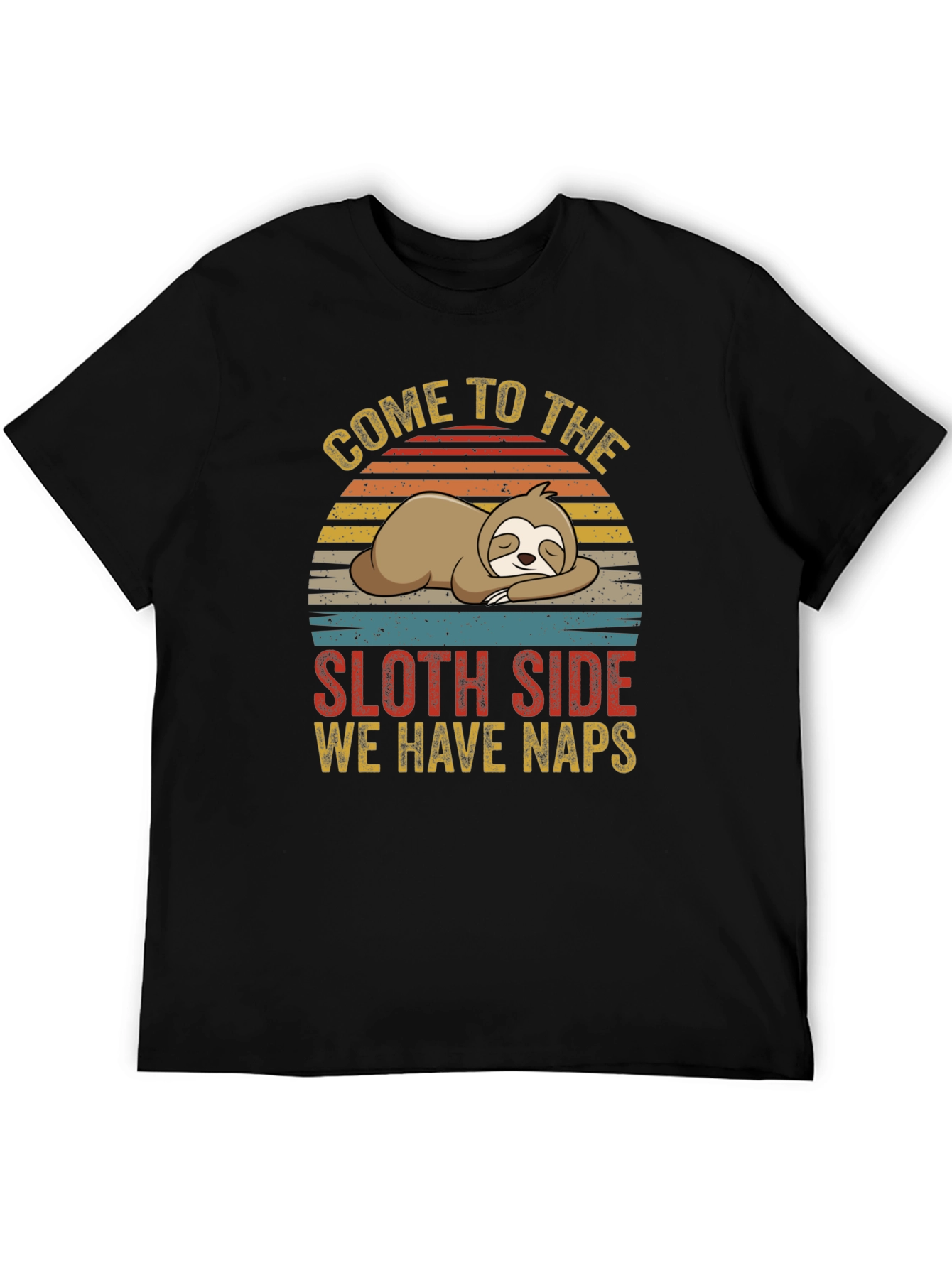 Black Come to the Sloth Side We Have Naps Graphic T-Shirt view 5