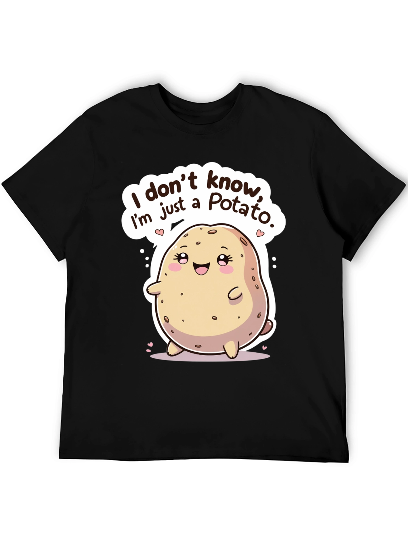 Black Funny Potato Graphic T-Shirt view 5