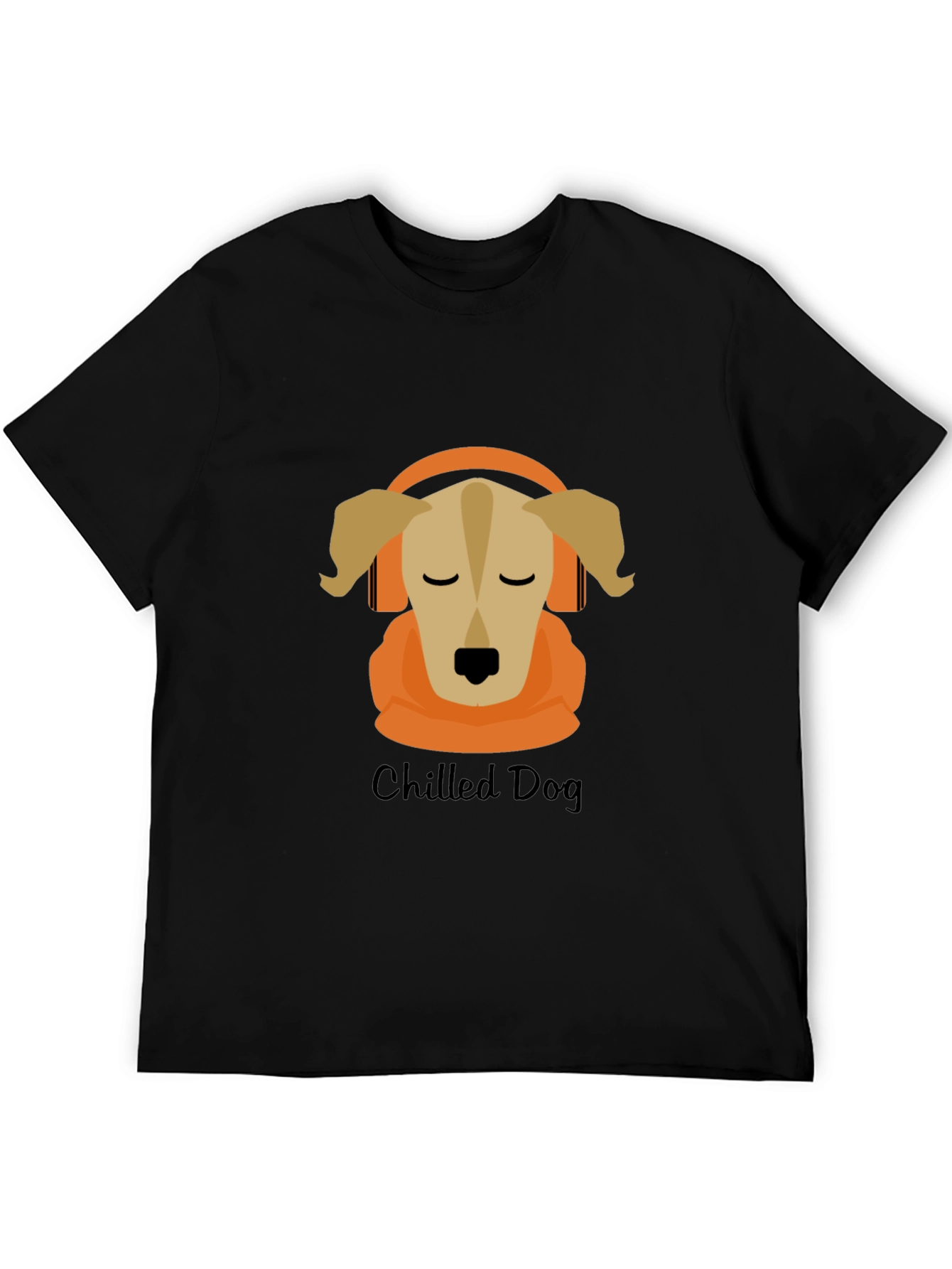Black Chilled Dog Graphic Tee - Cool Canine Design view 5