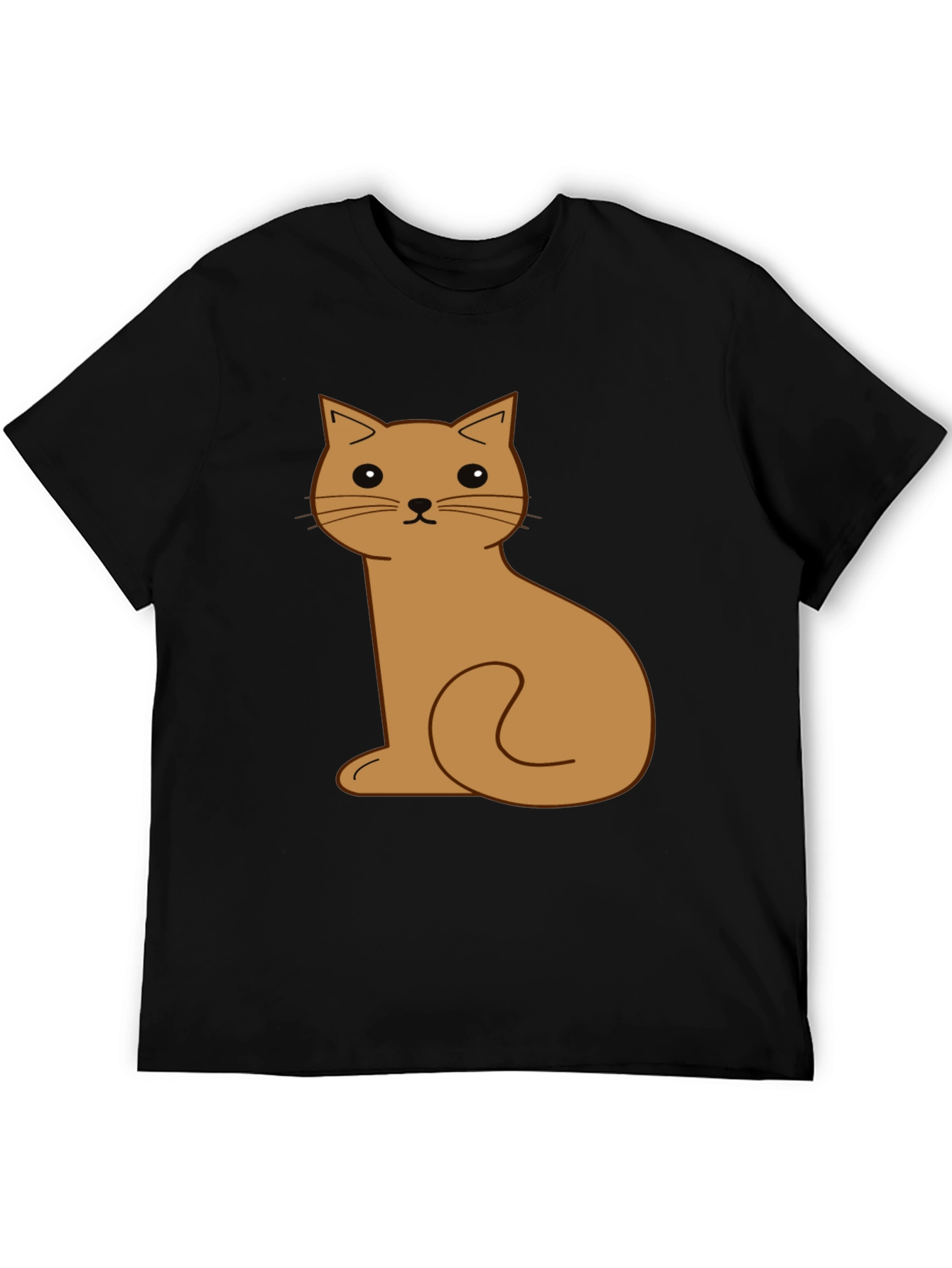 Black Cute Cartoon Cat Graphic T-Shirt view 5