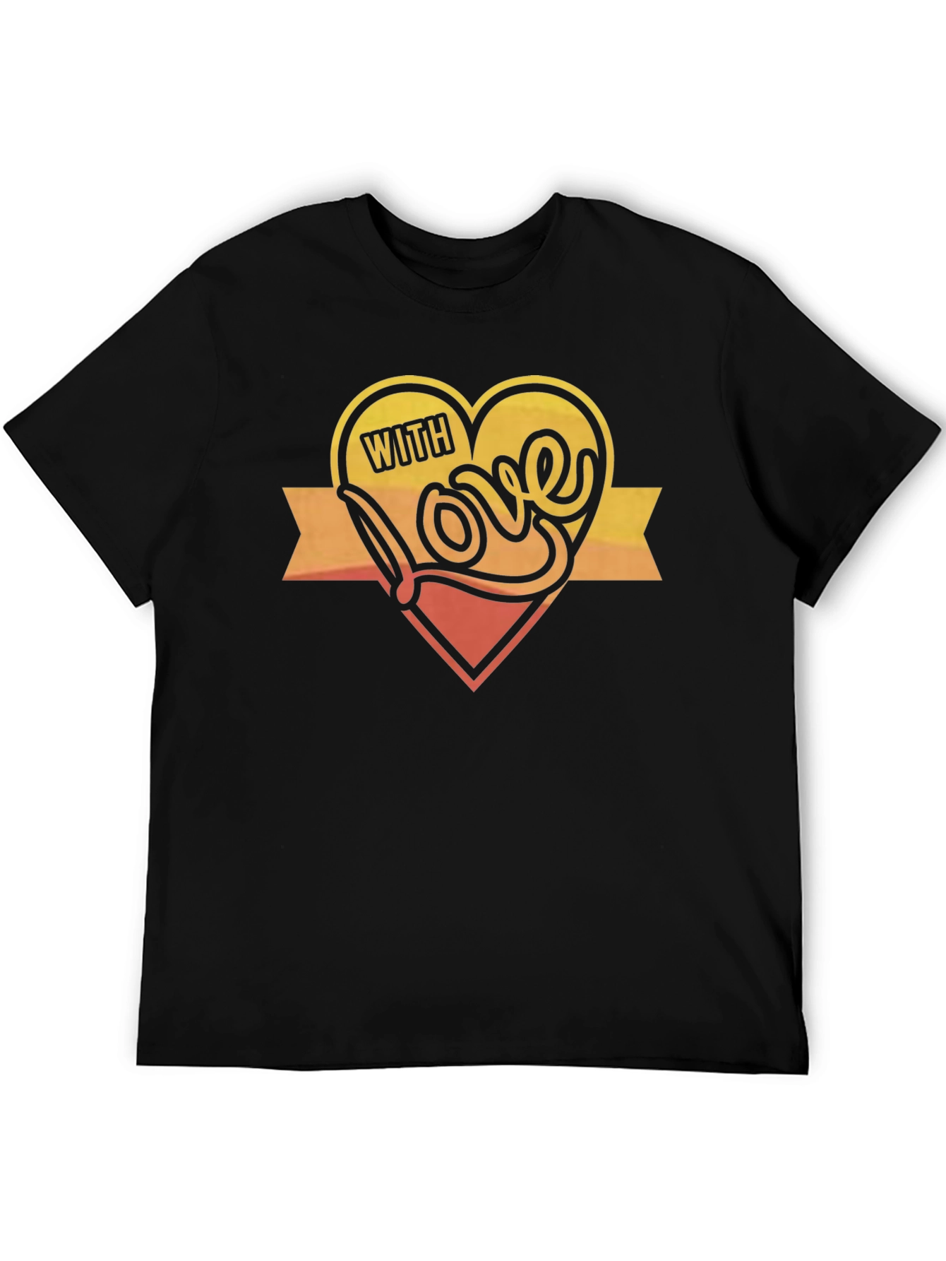 Black With Love Graphic Print Black T-Shirt view 5