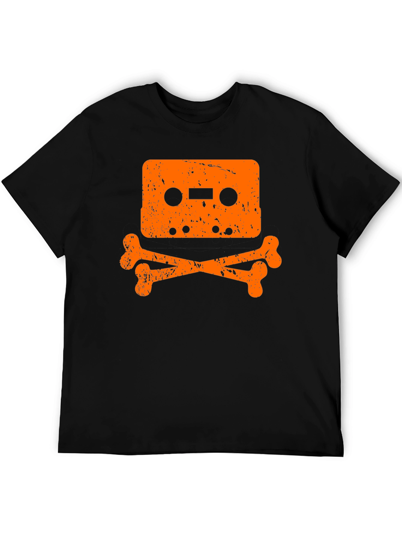 Black Cassette Tape Skull Black T-Shirt view 5