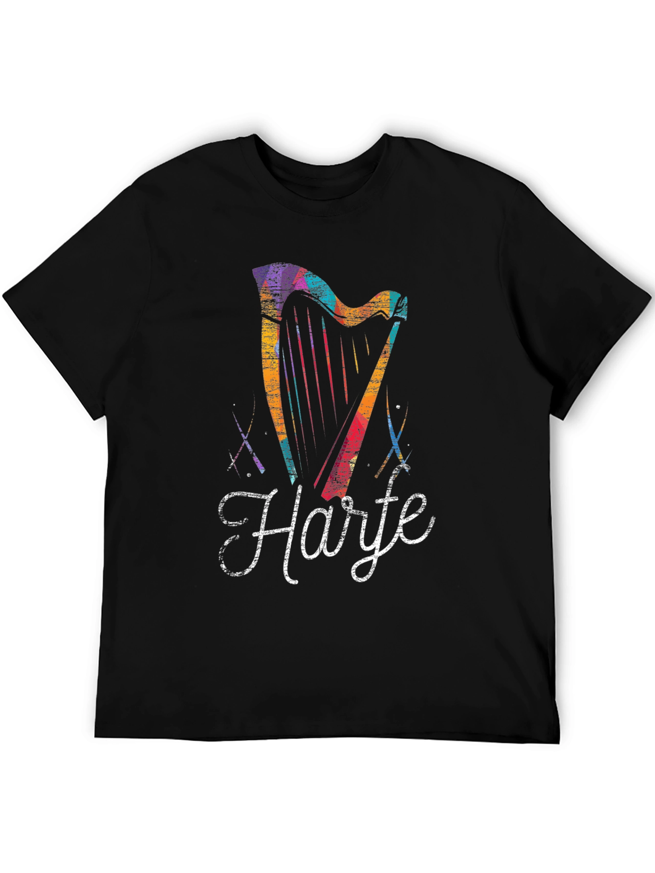 Black Harte Harp T-Shirt - Unique Design view 5