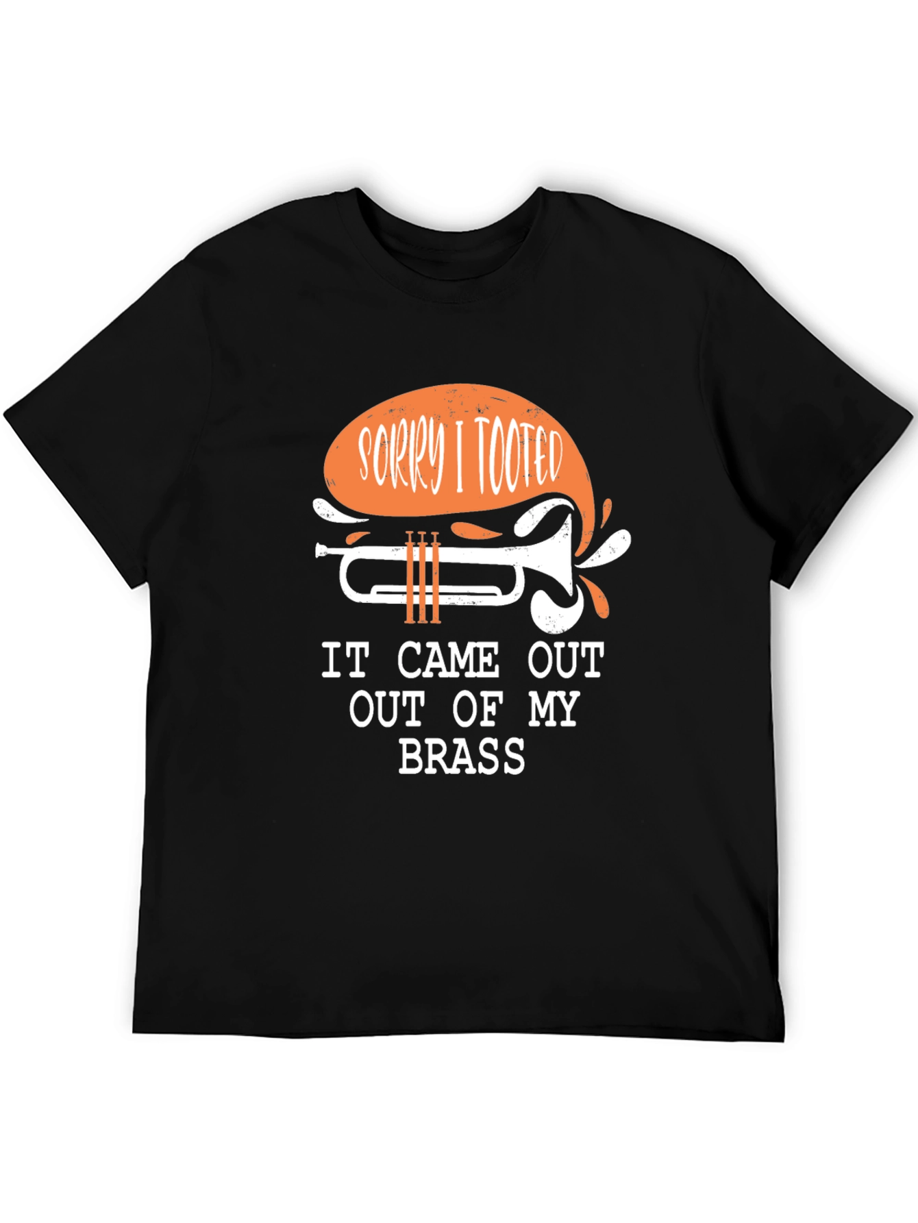 Black Sorry I Tooted Trumpet Graphic T-Shirt view 5
