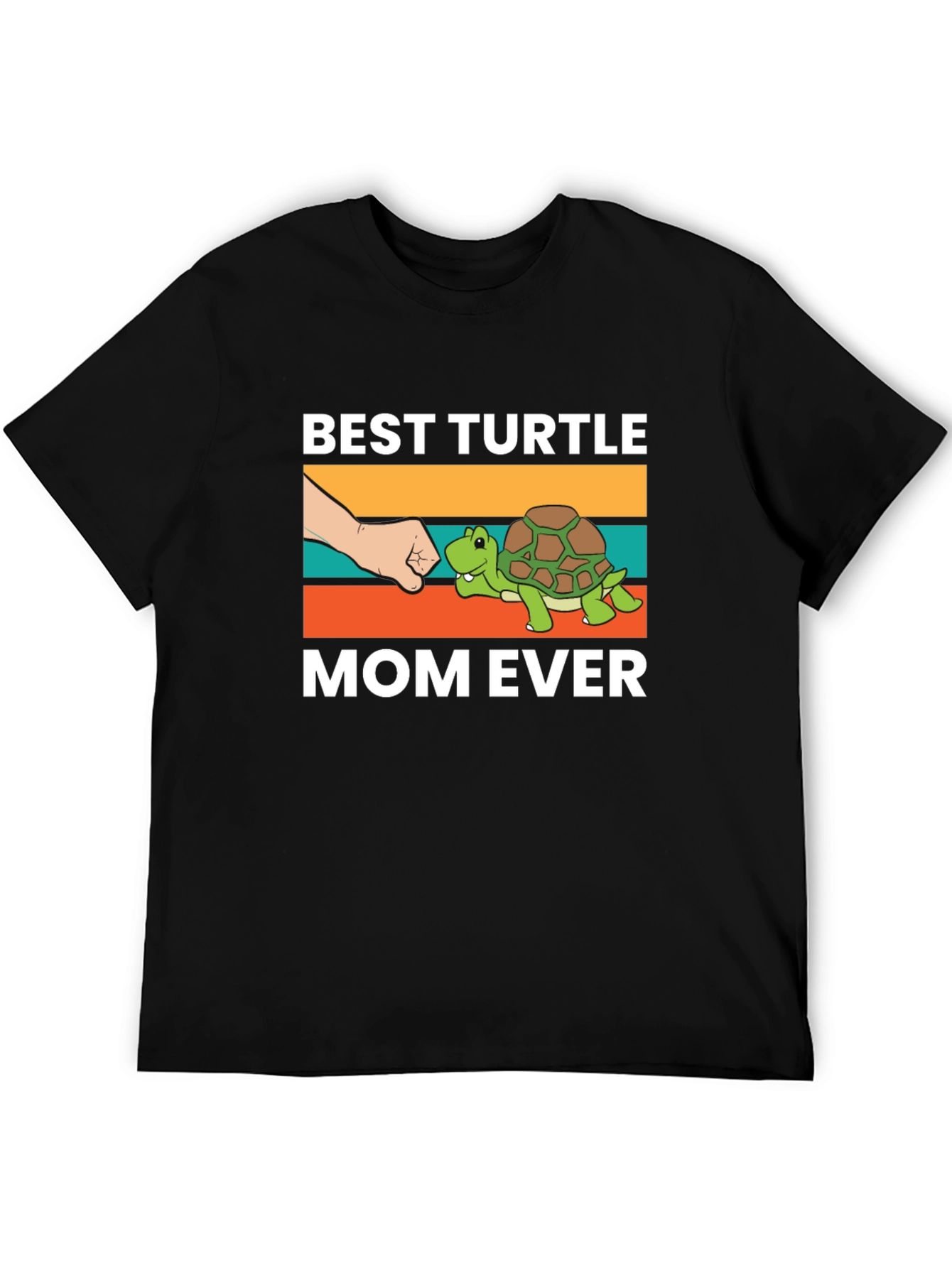 Black Best Turtle Mom Ever Graphic T-Shirt view 5