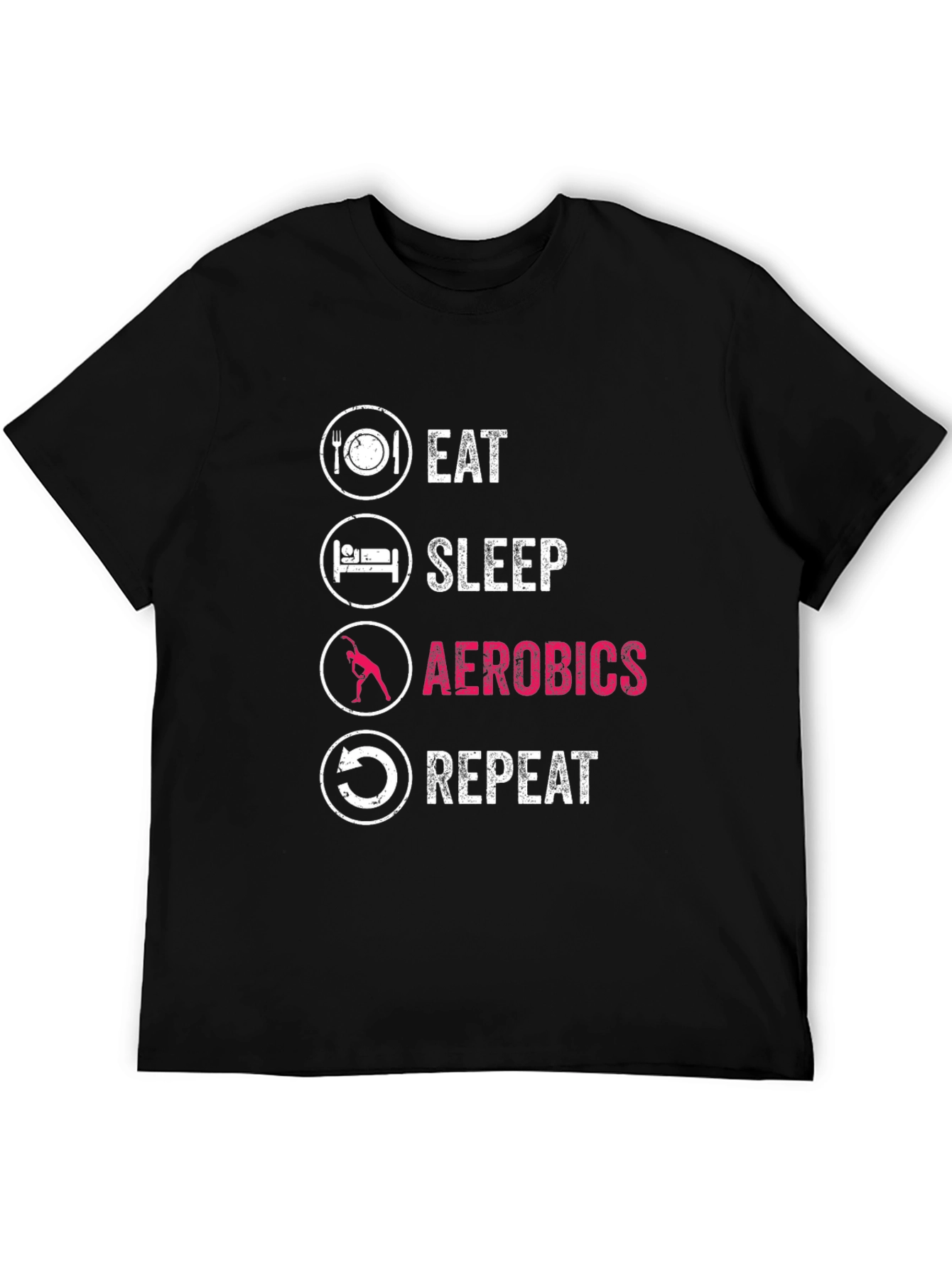 Black Eat Sleep Aerobics Repeat Graphic T-Shirt view 5