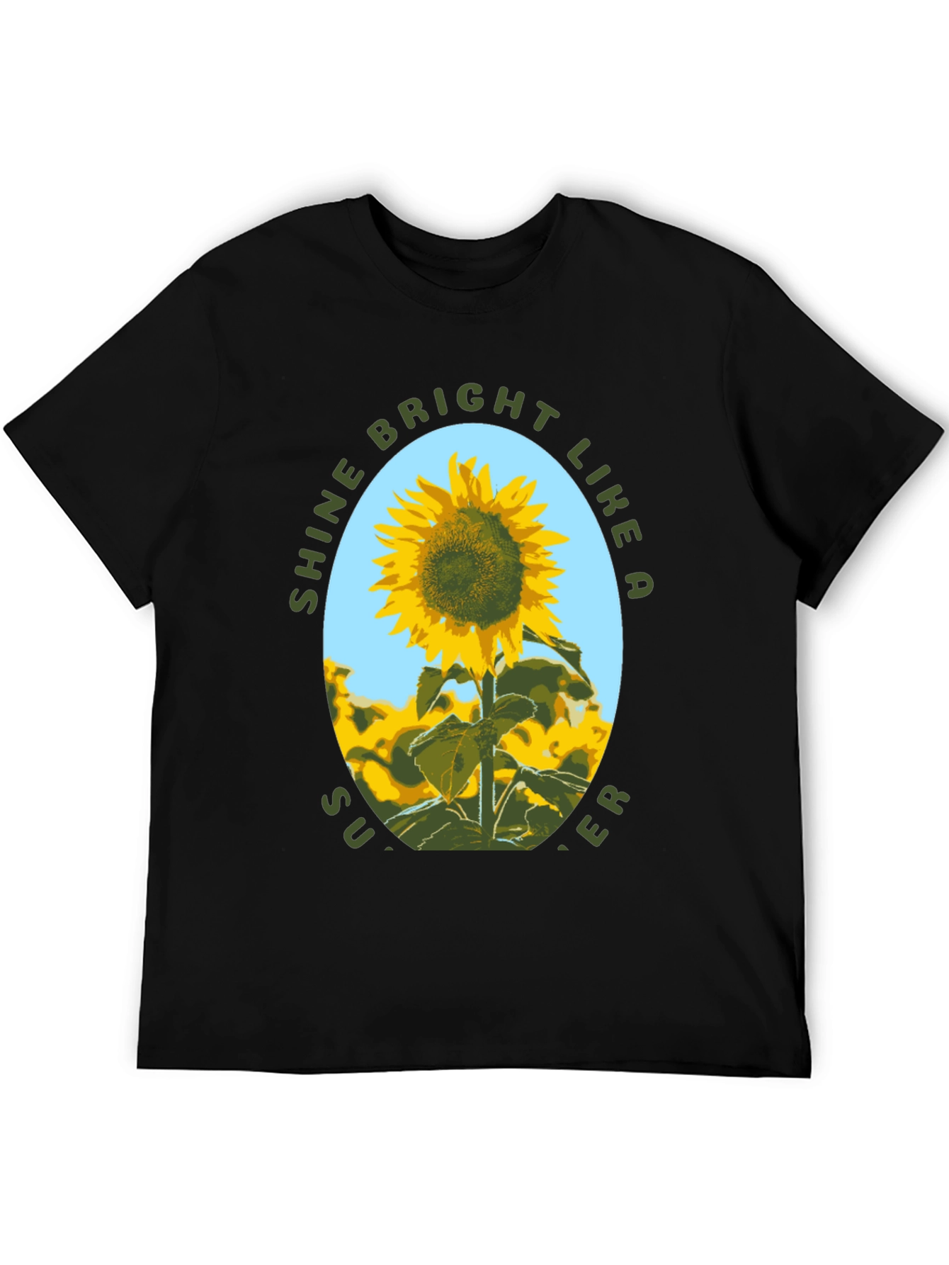 Black Sunflower Shine Bright Graphic T-Shirt view 5