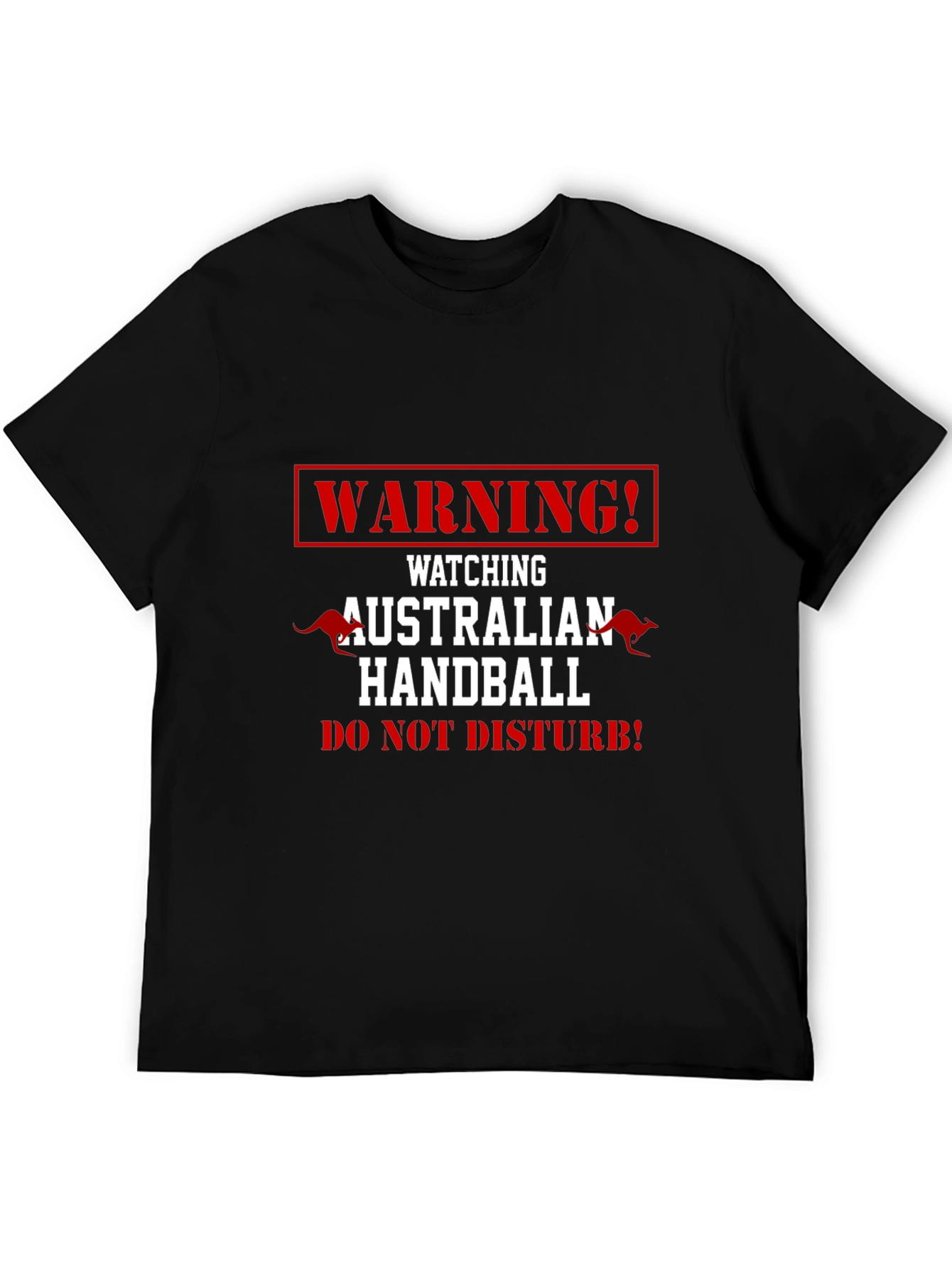 Black Warning! Watching Australian Handball T-Shirt view 5