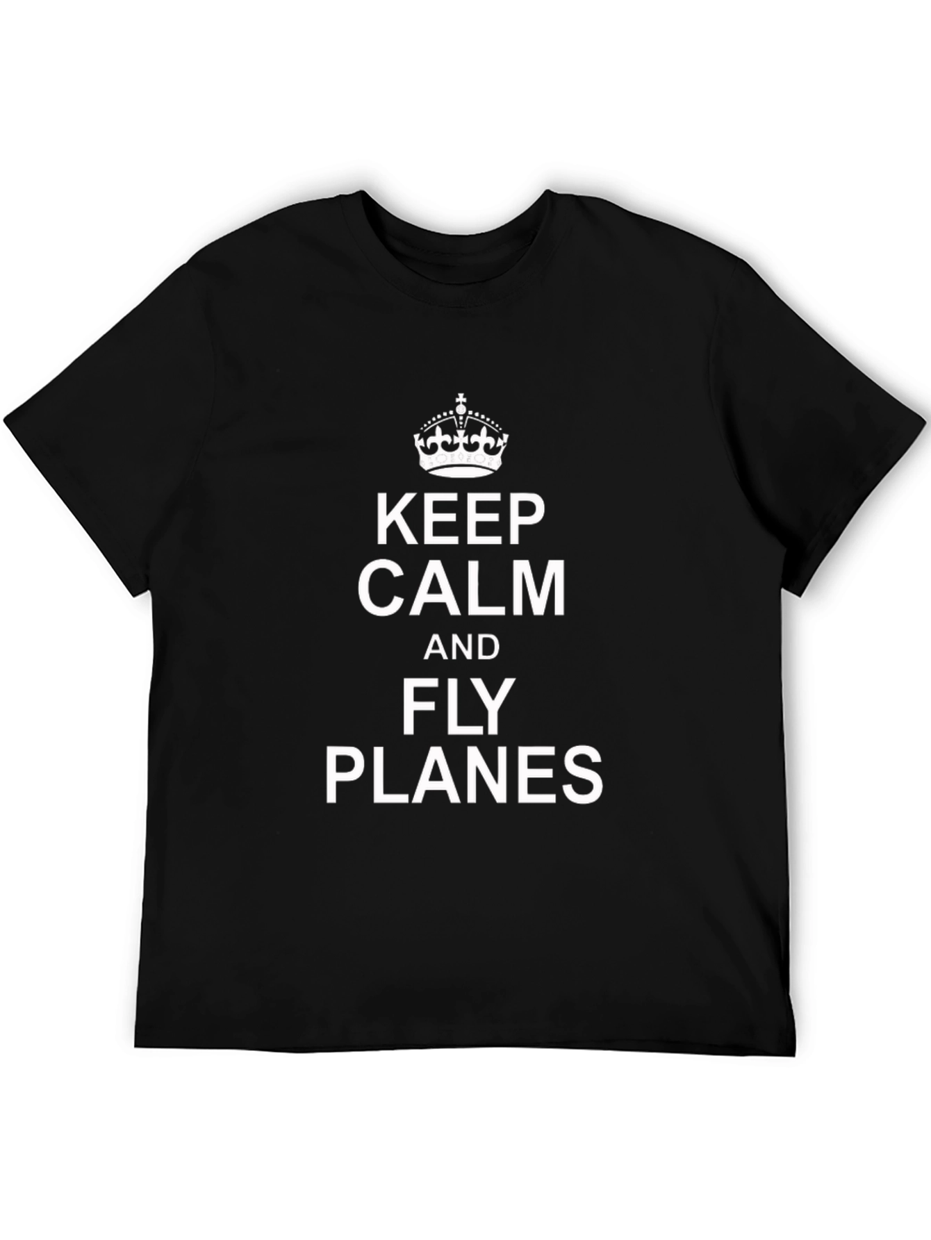 Black Keep Calm & Fly Planes Black T-Shirt view 5