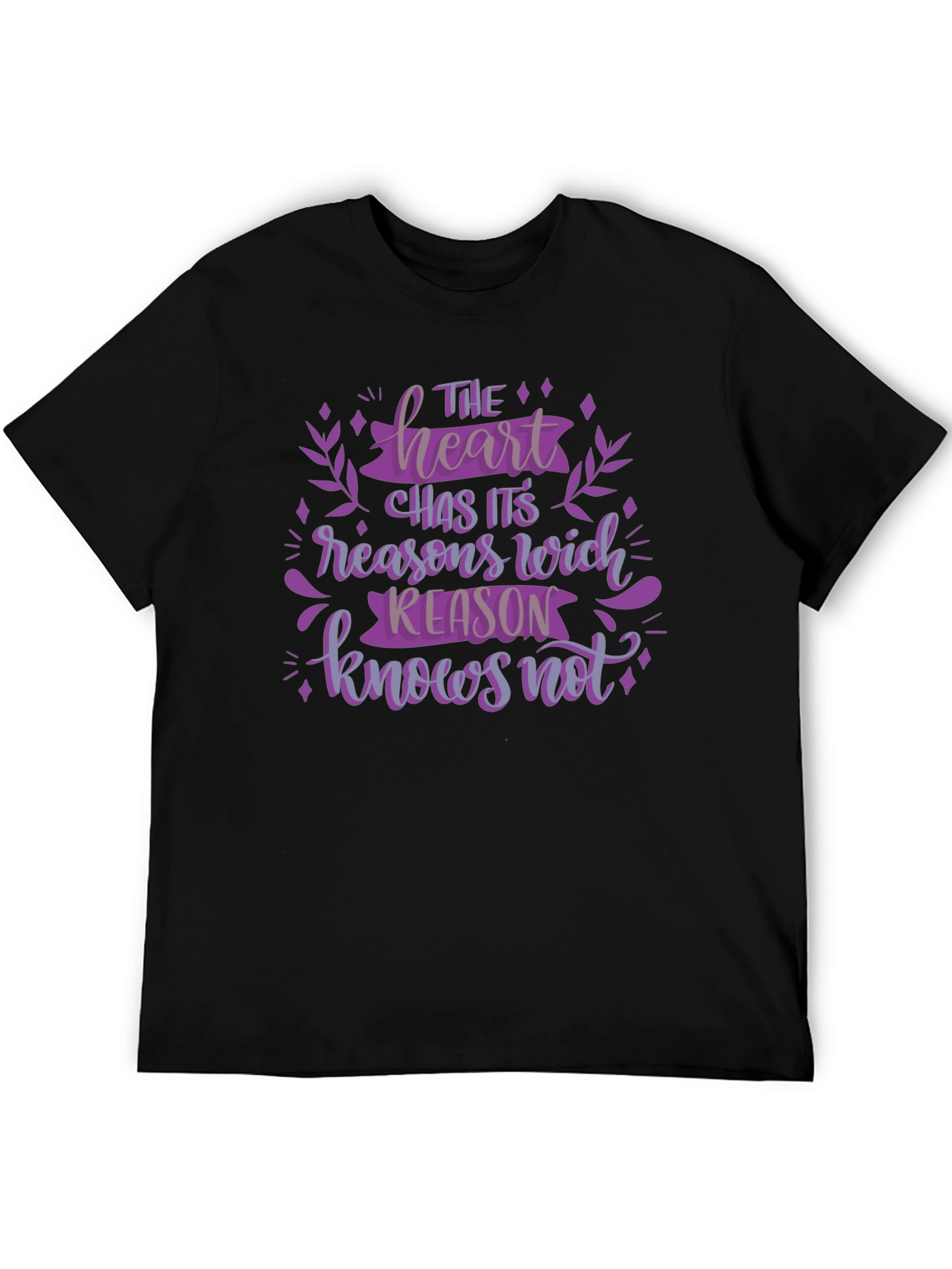 Black The Heart Has its Reasons Graphic Tee view 5