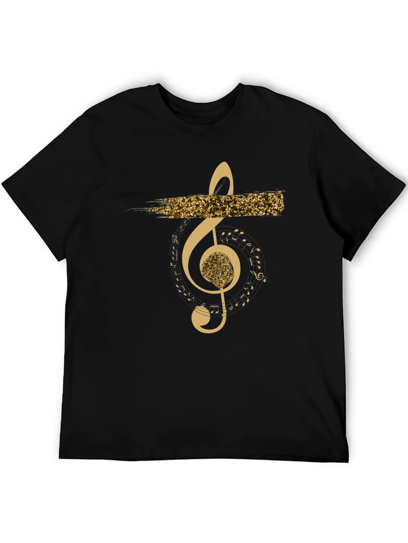Black Musical Note Graphic T-Shirt - Black view 5