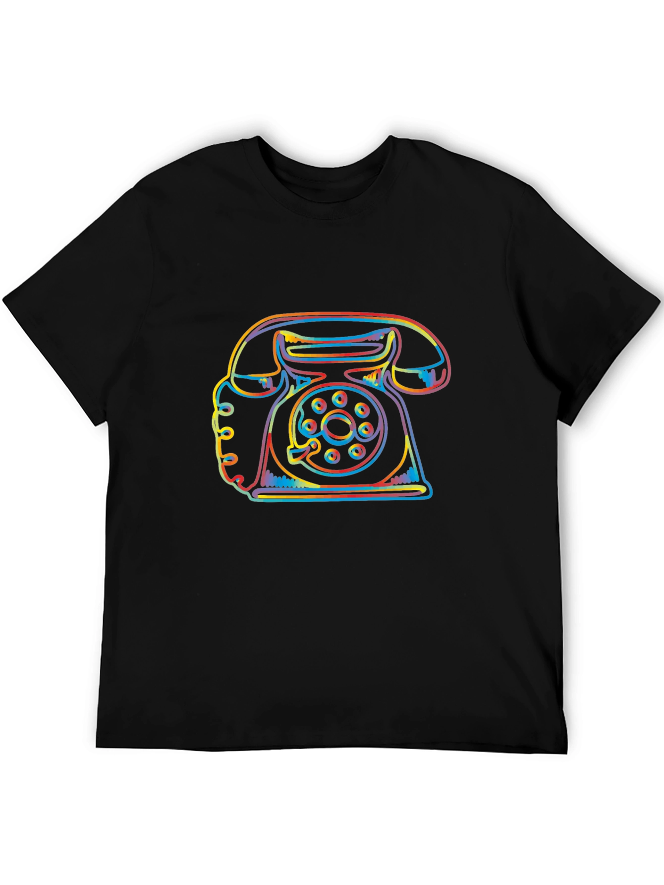 Black Retro Phone Graphic Tee - Black view 5
