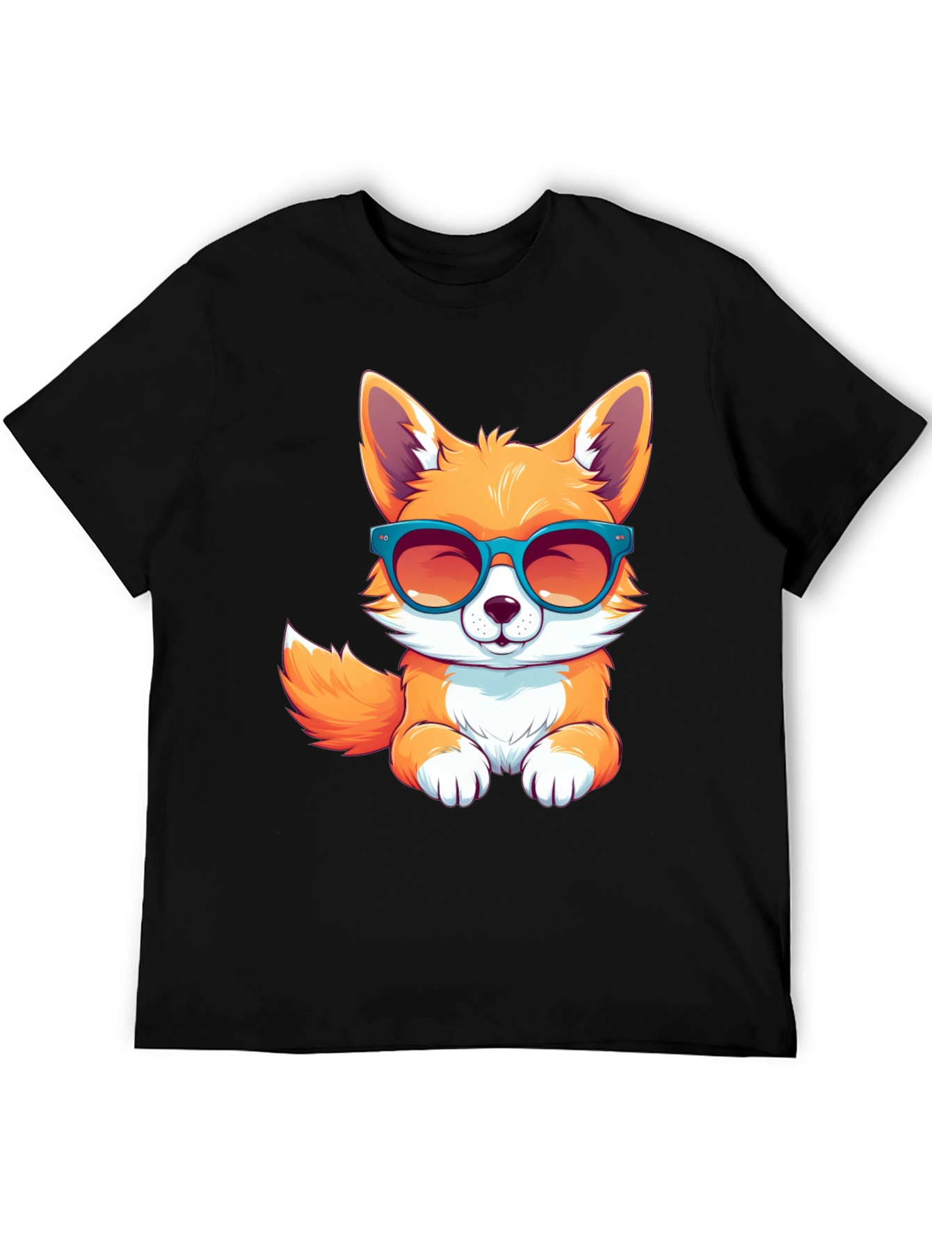 Black Cool Fox T-Shirt view 5