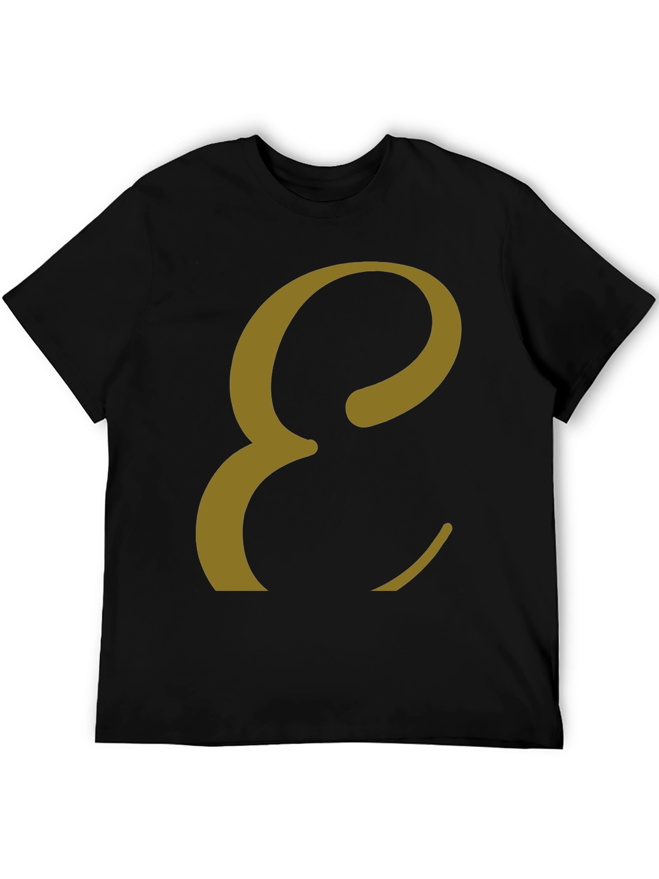 Black Elegant Letter E T-Shirt - Stylish Graphic Tee view 5