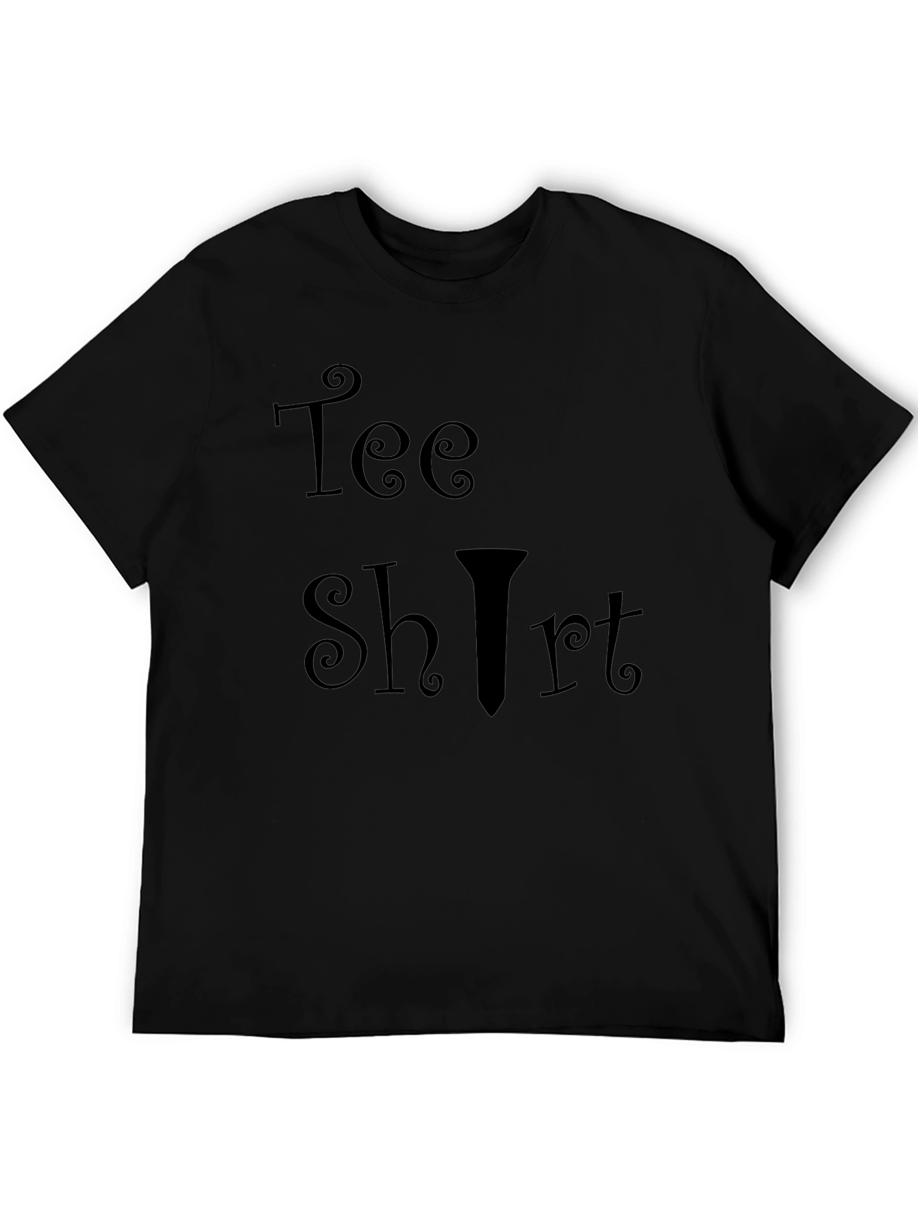 Black Novelty Tee Shirt - 'Tee Shirt' Graphic view 5