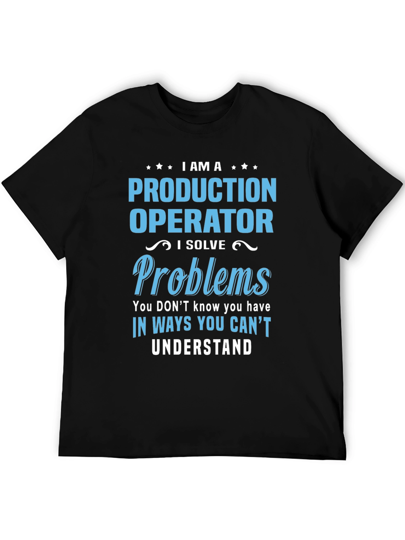 Black Production Operator Novelty Graphic T-Shirt view 5