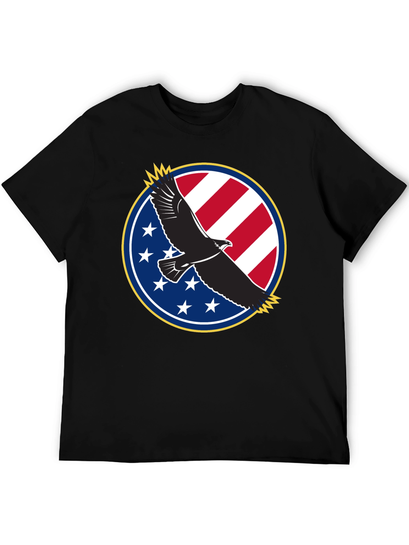 Black Patriotic Eagle T-Shirt - USA Flag Design view 5