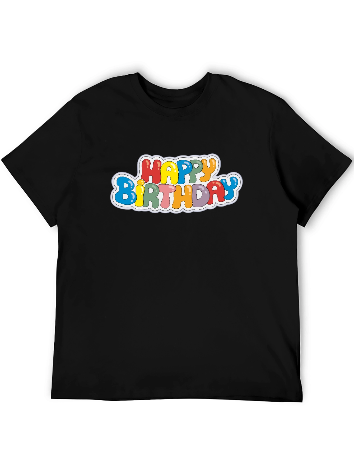 Black Happy Birthday Graphic Tee - Black T-Shirt view 5