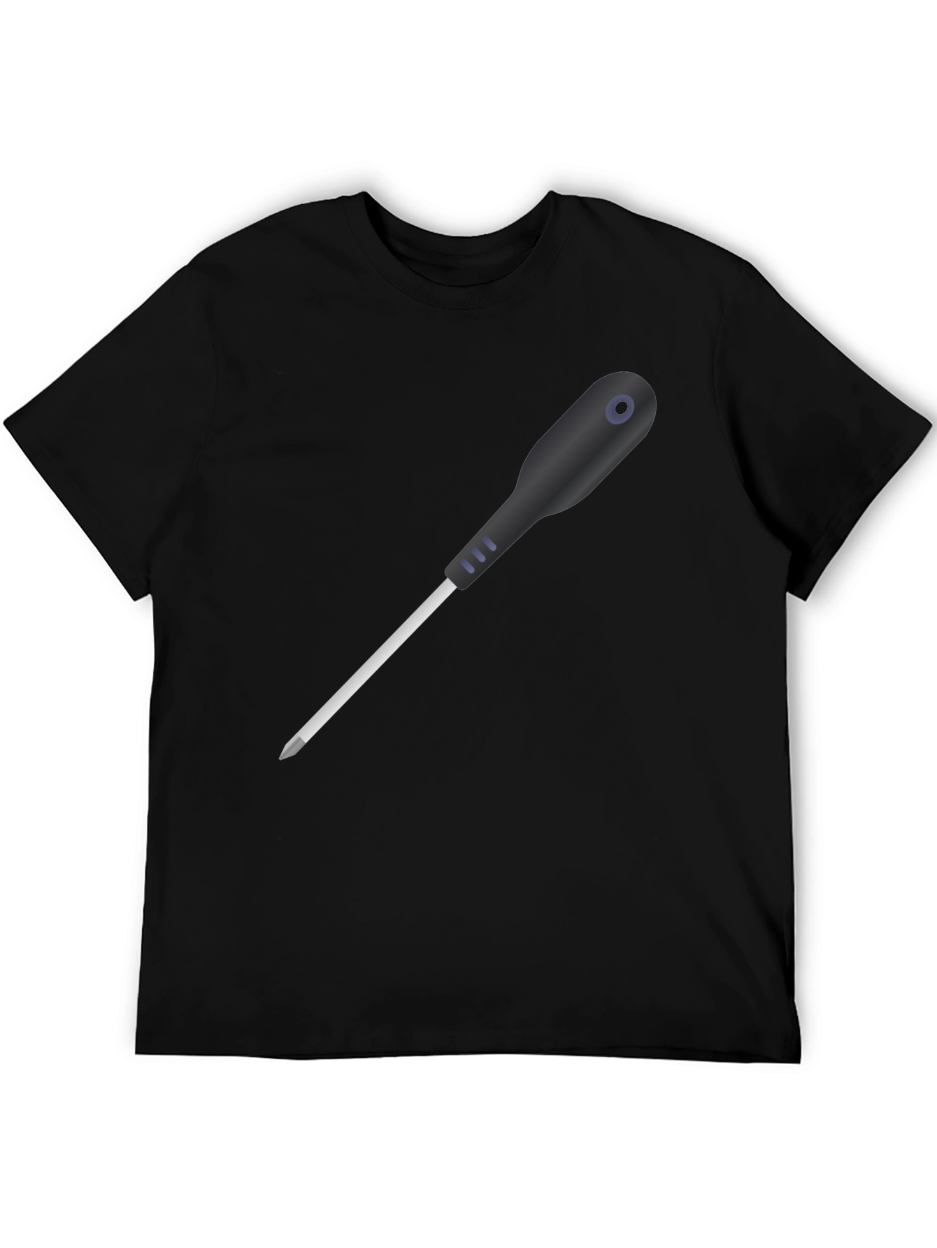 Black Screwdriver Graphic Tee - Black Crew Neck Short Sleeve Shirt view 5