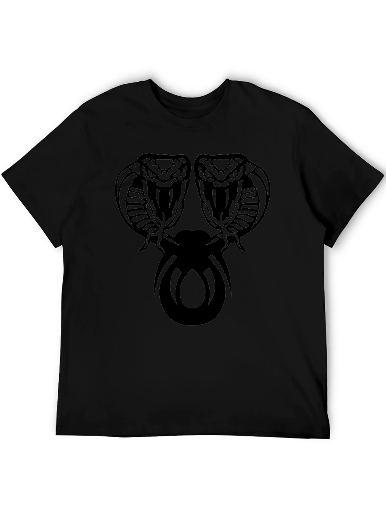 Black Men's Black Cobra Graphic T-Shirt view 5
