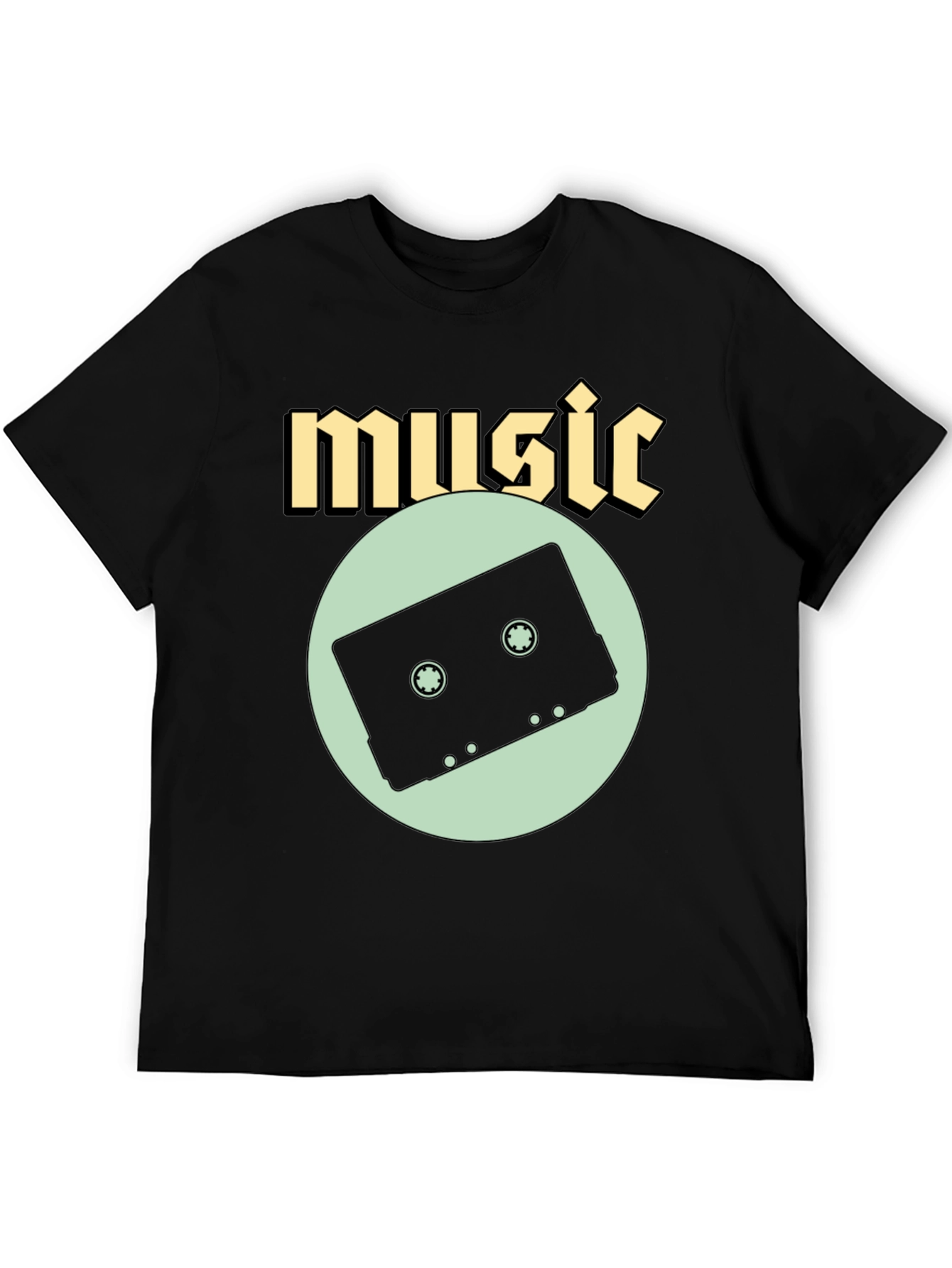 Black Music Cassette Graphic Tee view 5