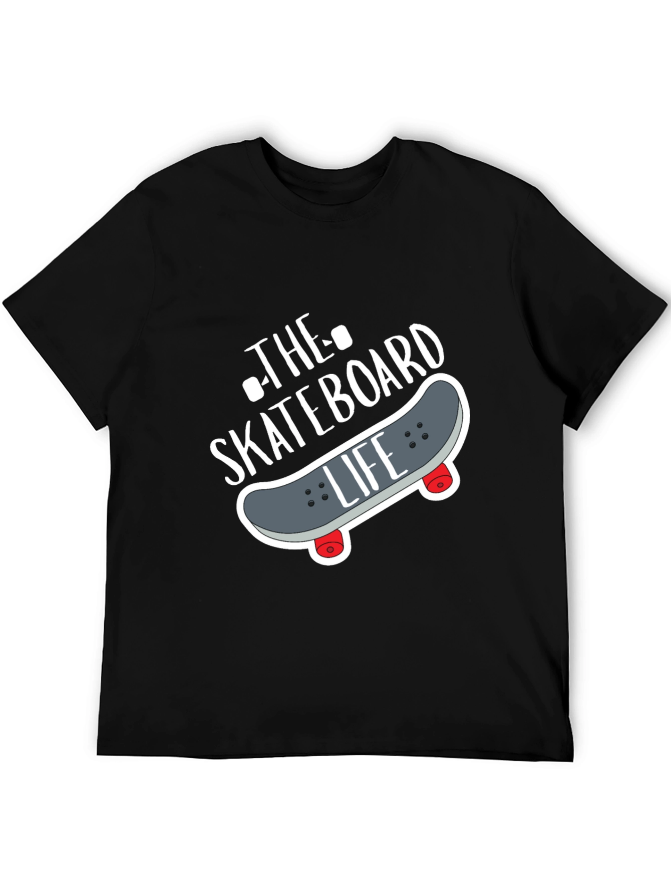 Black Skateboard Life Graphic Tee - Black view 5