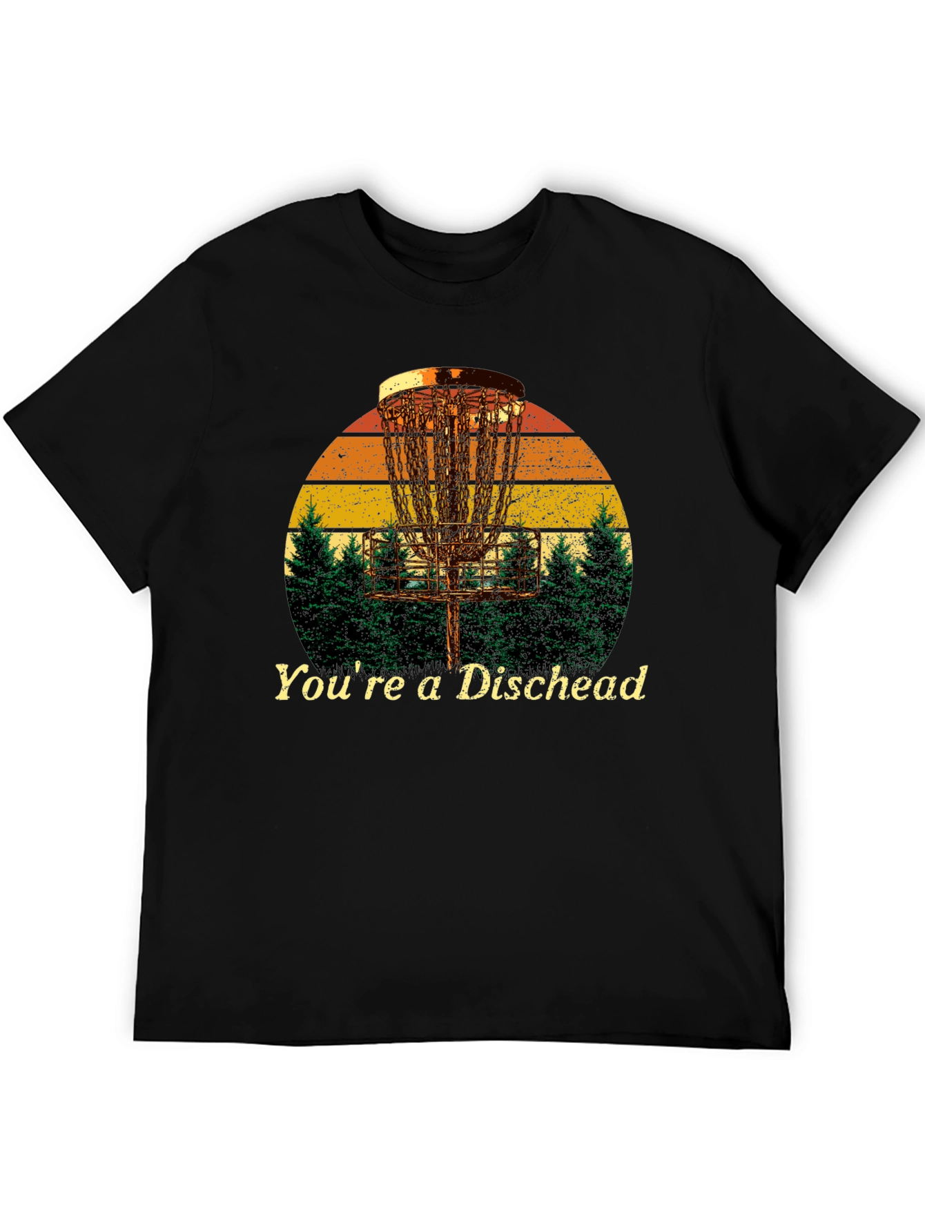 Black You're a Dischead T-Shirt - Disc Golf Design view 5