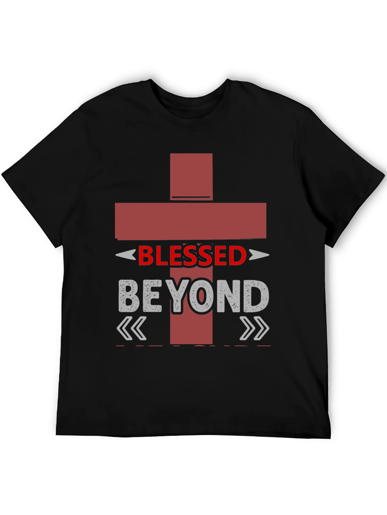 Black Blessed Beyond T-Shirt, Christian Graphic Tee view 5