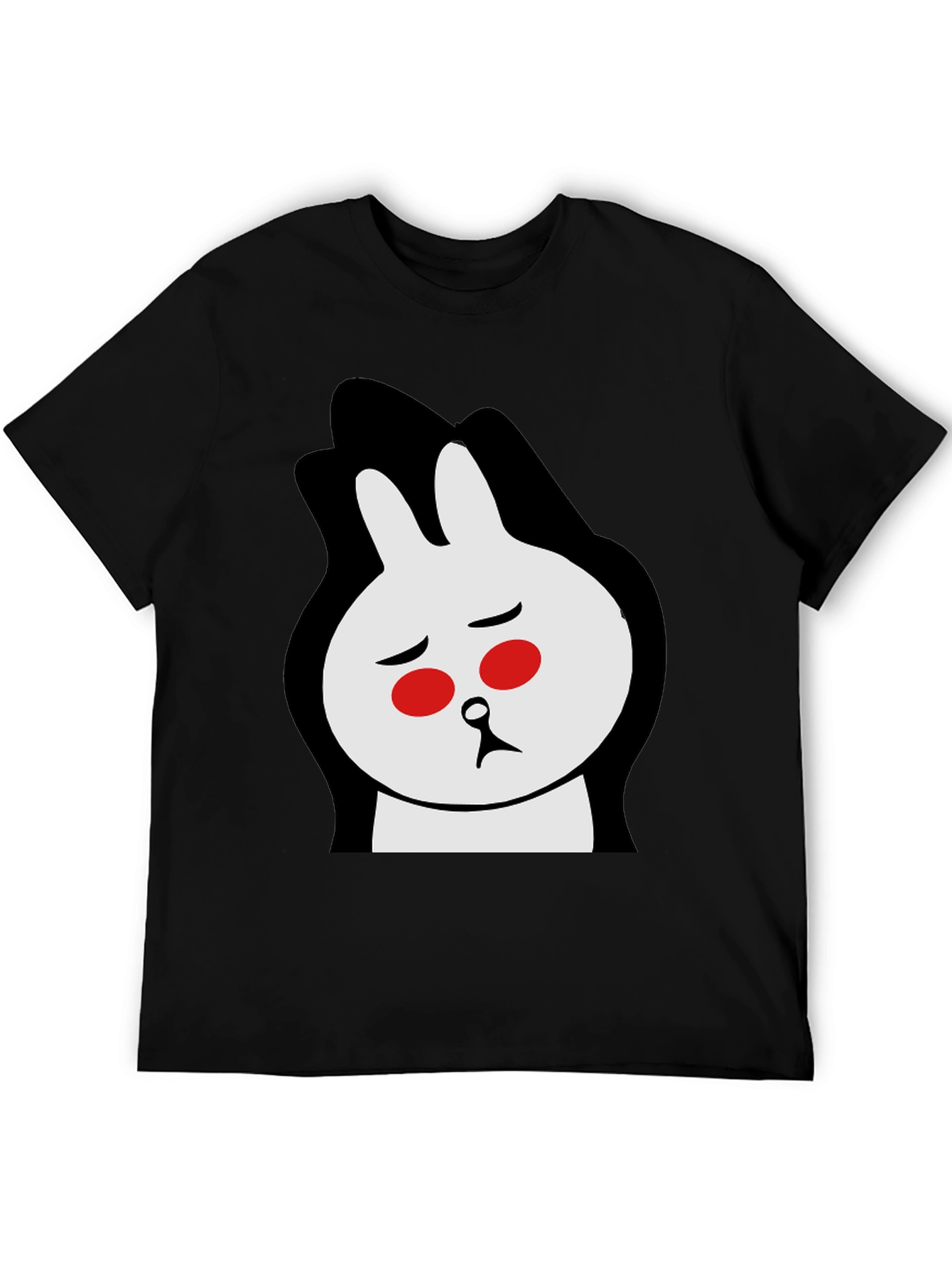 Black Sad Bunny Graphic Tee - Black Cotton Blend view 5
