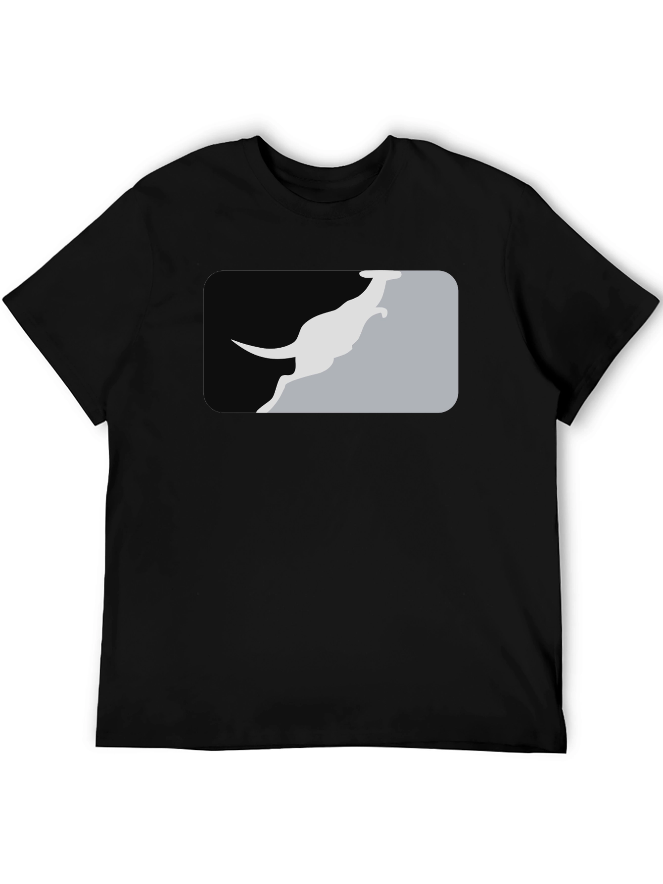 Black Kangaroo Silhouette Graphic Tee - Black Casual Shirt view 5