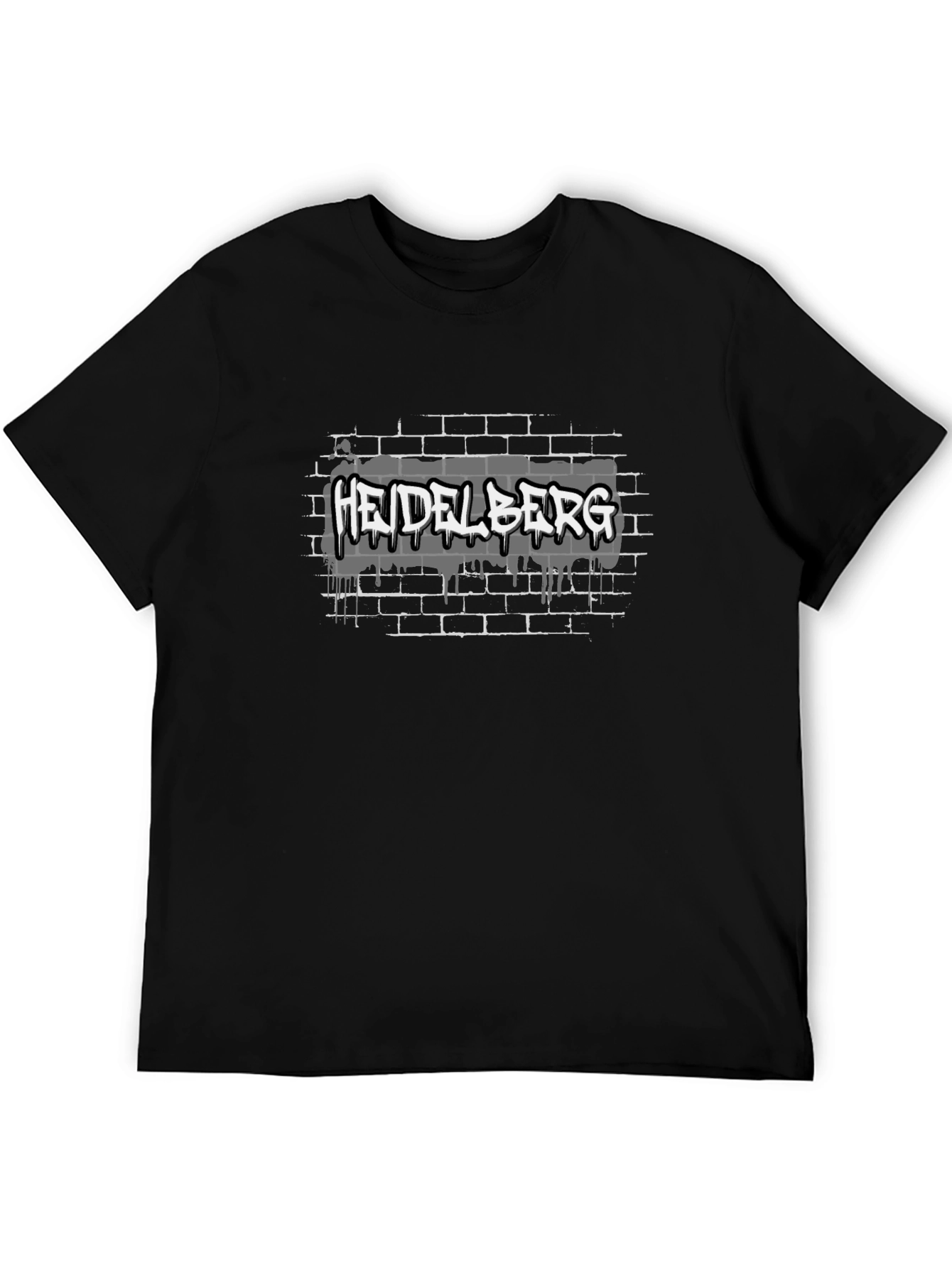 Black Heidelberg Graffiti Style Black T-Shirt view 5