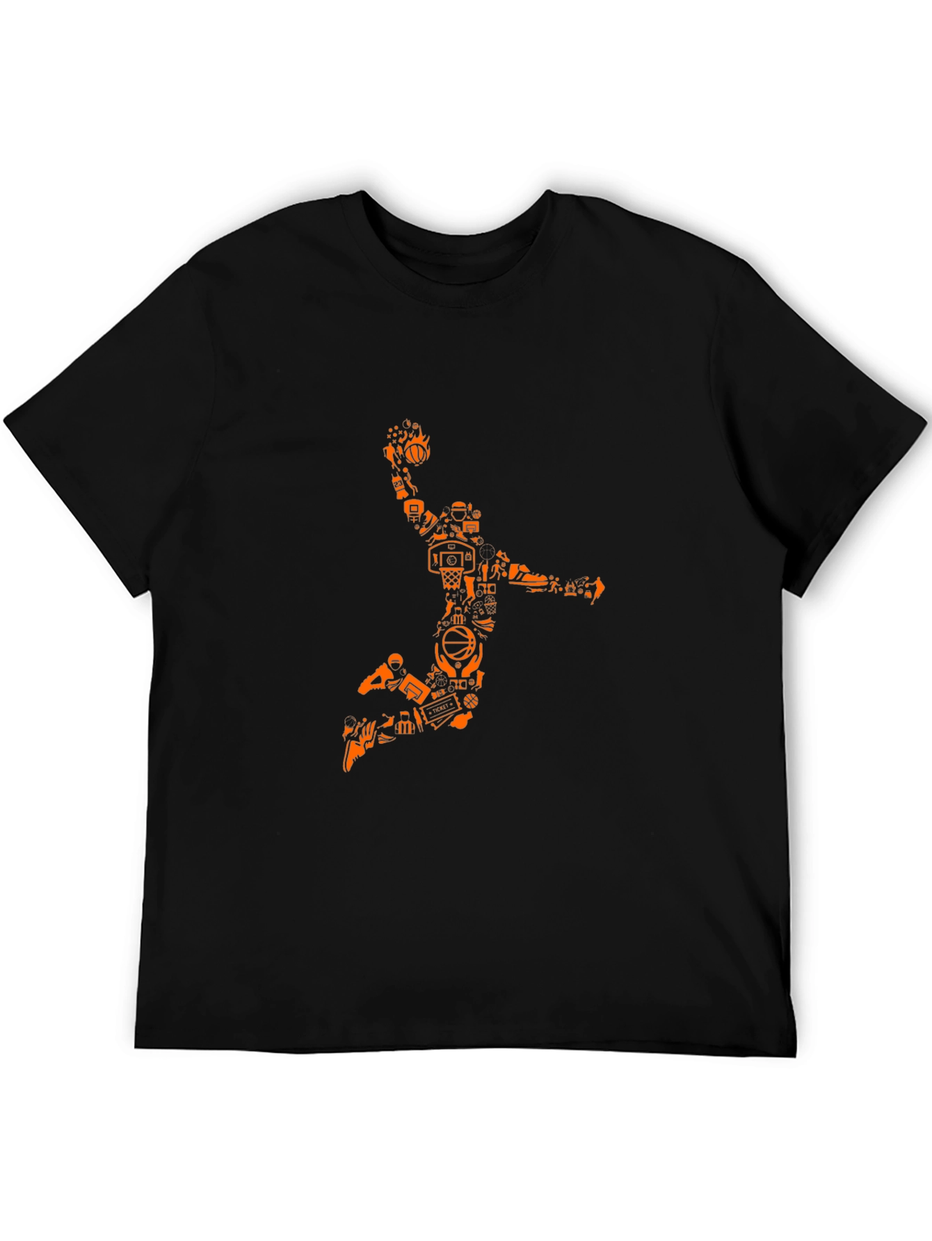 Black Basketball Graphic Black T-Shirt view 5
