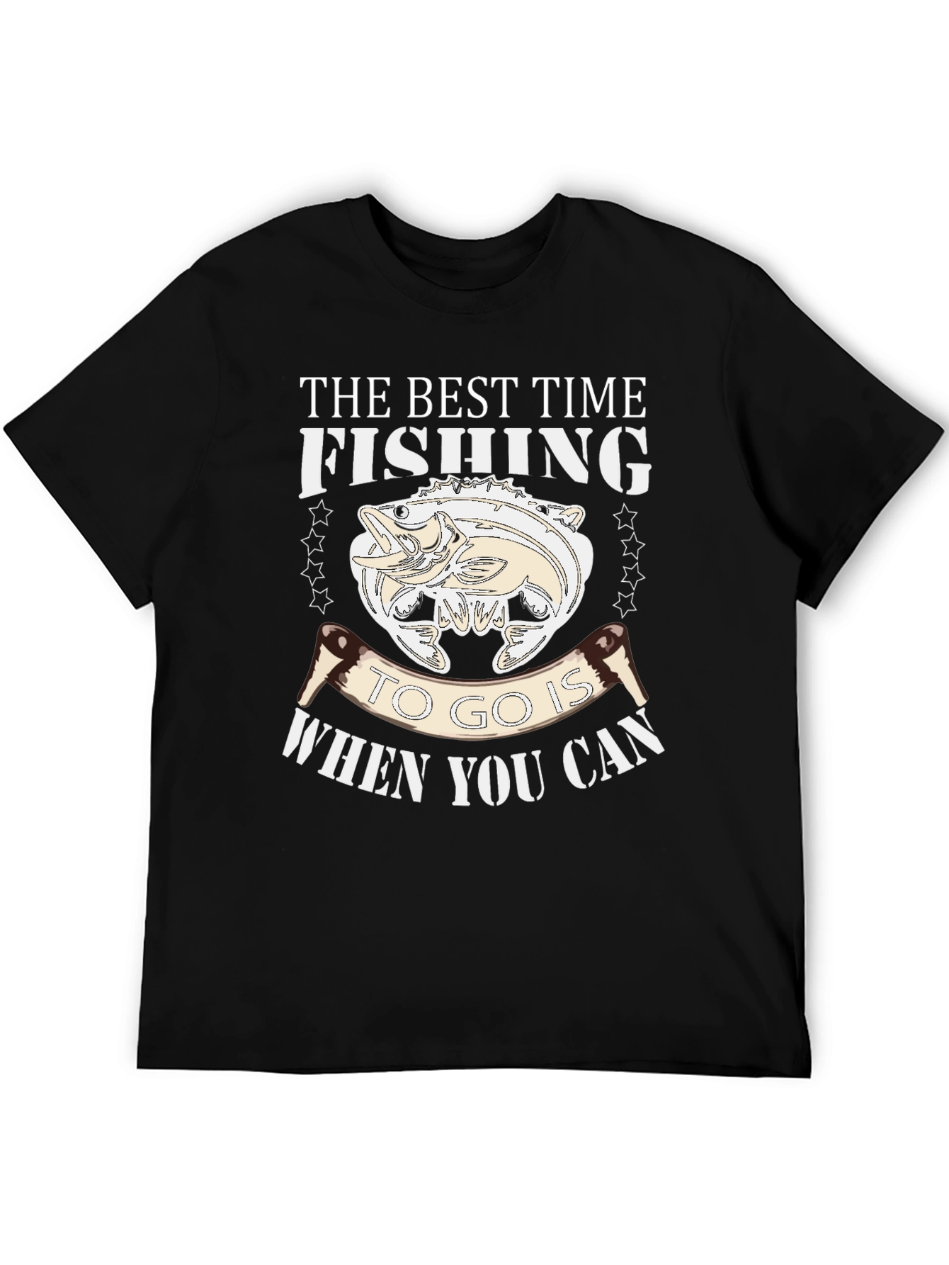 Black Fishing Time T-Shirt: Best Time to Go is When You Can view 5