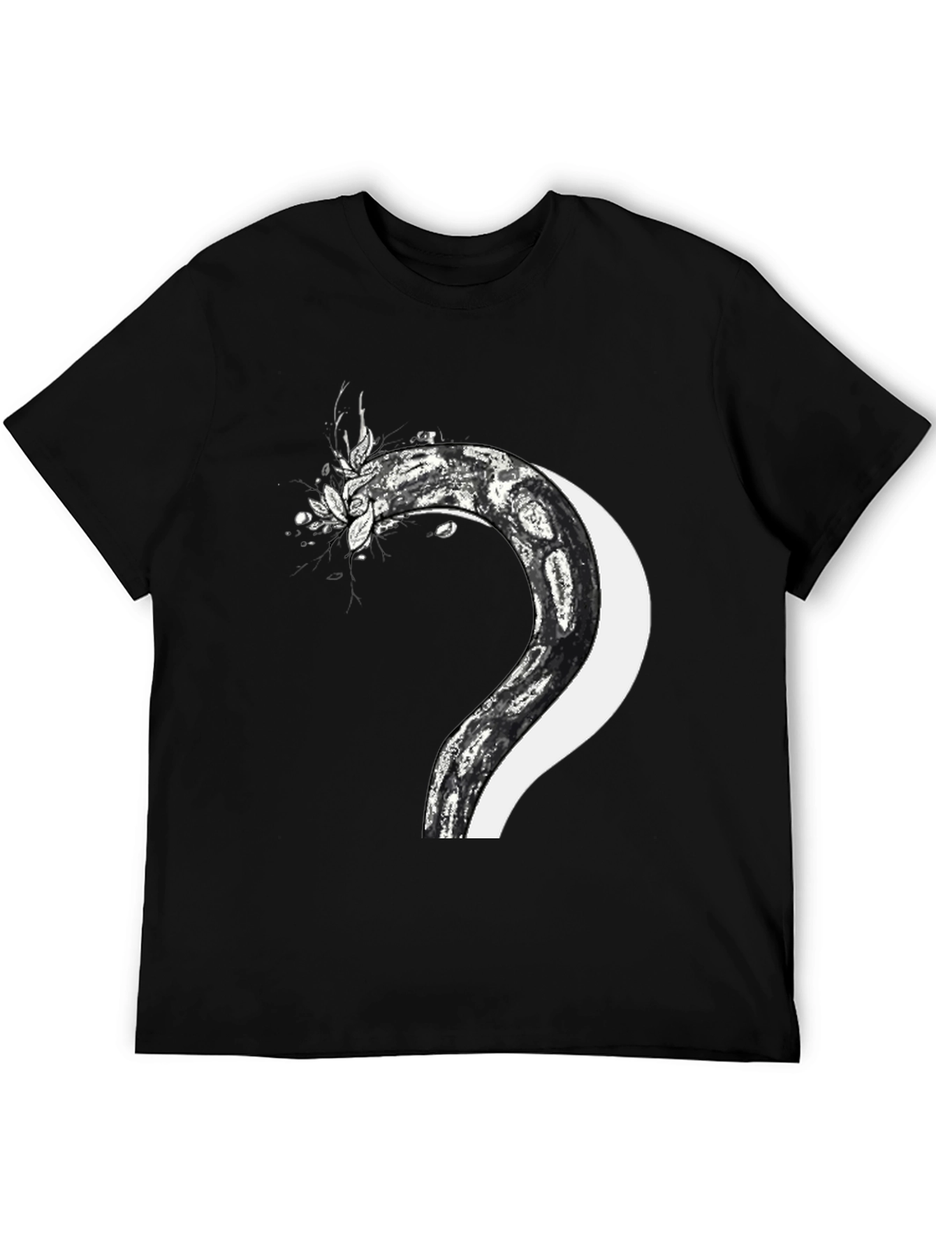 Black Serpent & Moon Graphic Tee - Men's Black T-Shirt view 5