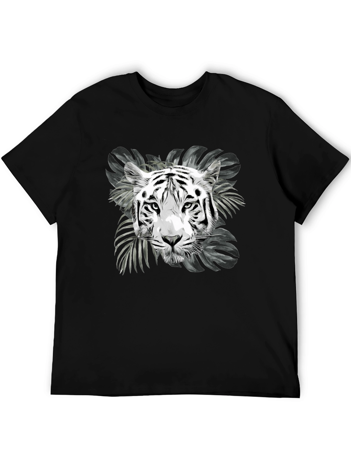 Black Tiger Graphic Print Black T-Shirt view 5