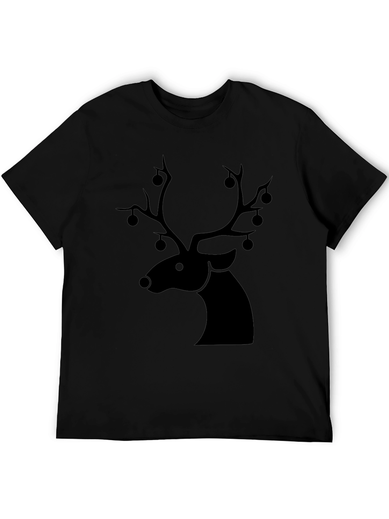 Black Festive Deer Graphic Tee view 5