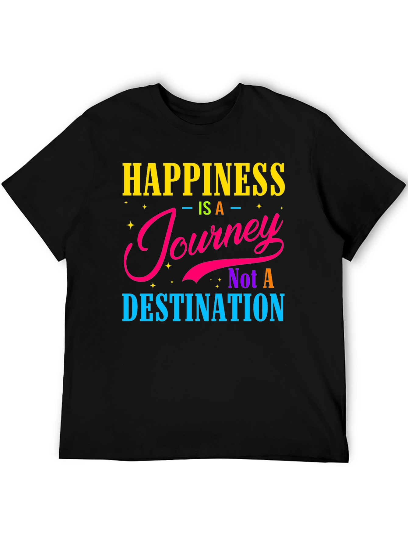 Black Happiness Journey Graphic T-Shirt view 5