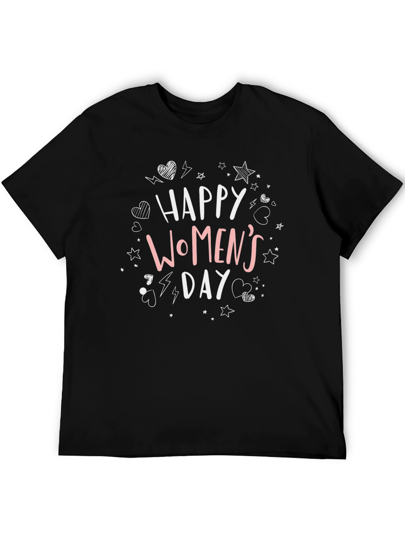 Black Happy Women's Day Graphic Tee - Black Unisex view 5