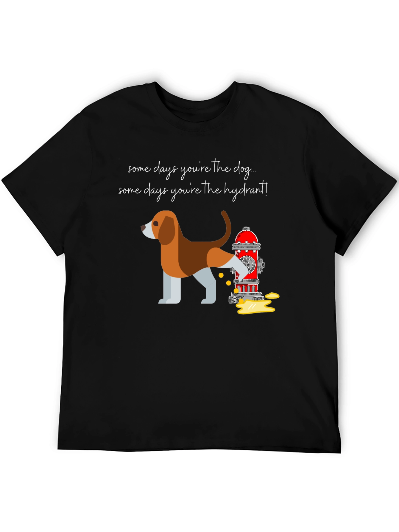 Black Dog and Hydrant Graphic T-Shirt - Funny & Stylish view 5