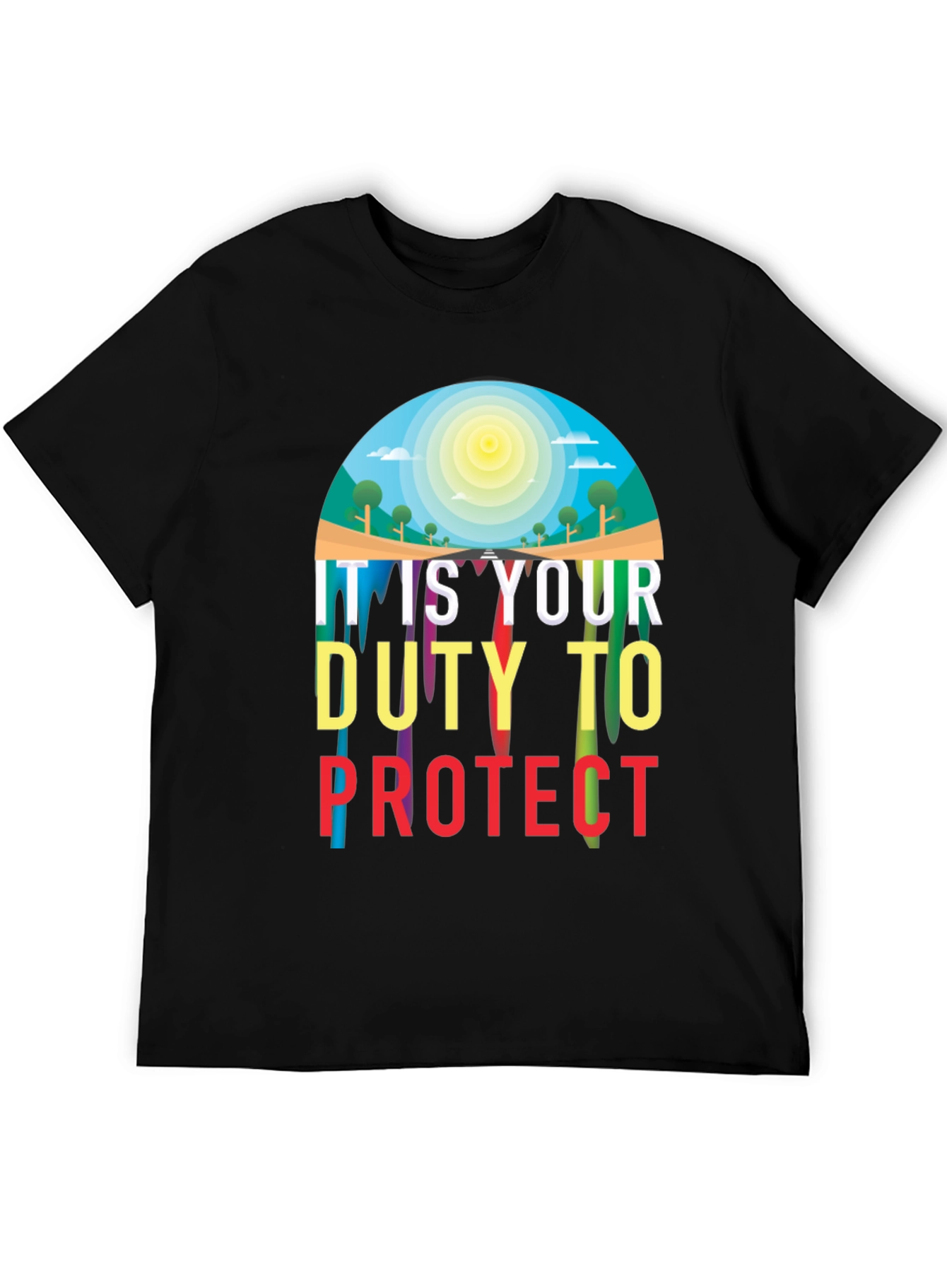 Black Duty to Protect Graphic T-Shirt view 5