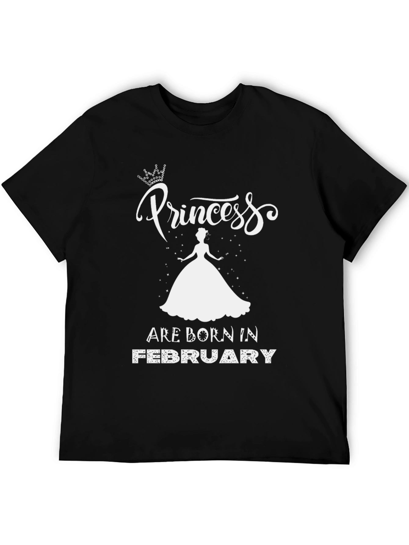 Princess Born in February Black T-Shirt - 5