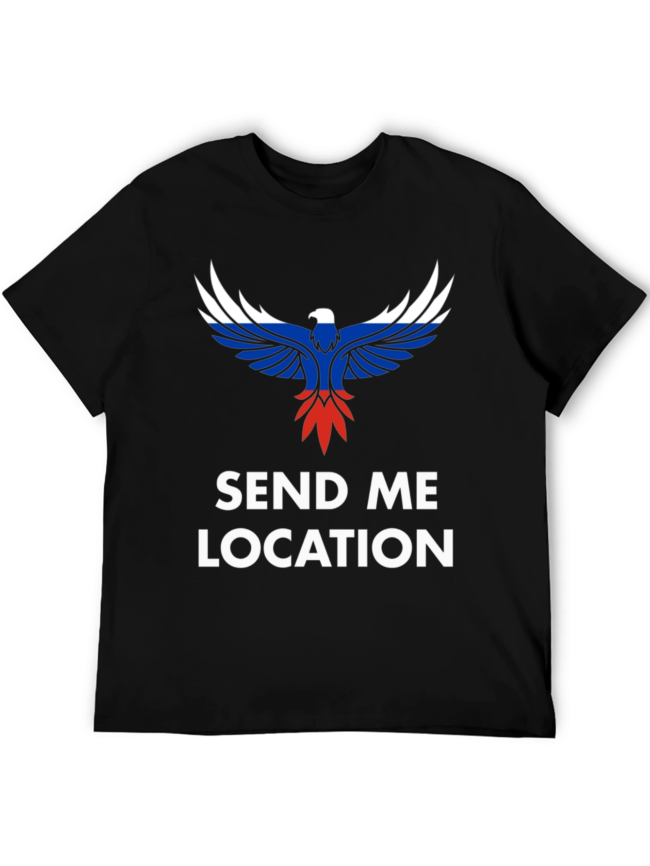 Black Send Me Location Tee - Patriotic Eagle Design view 5
