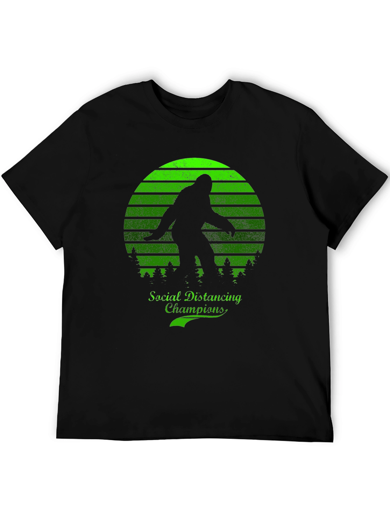 Black Social Distancing Champion Bigfoot T-Shirt view 5