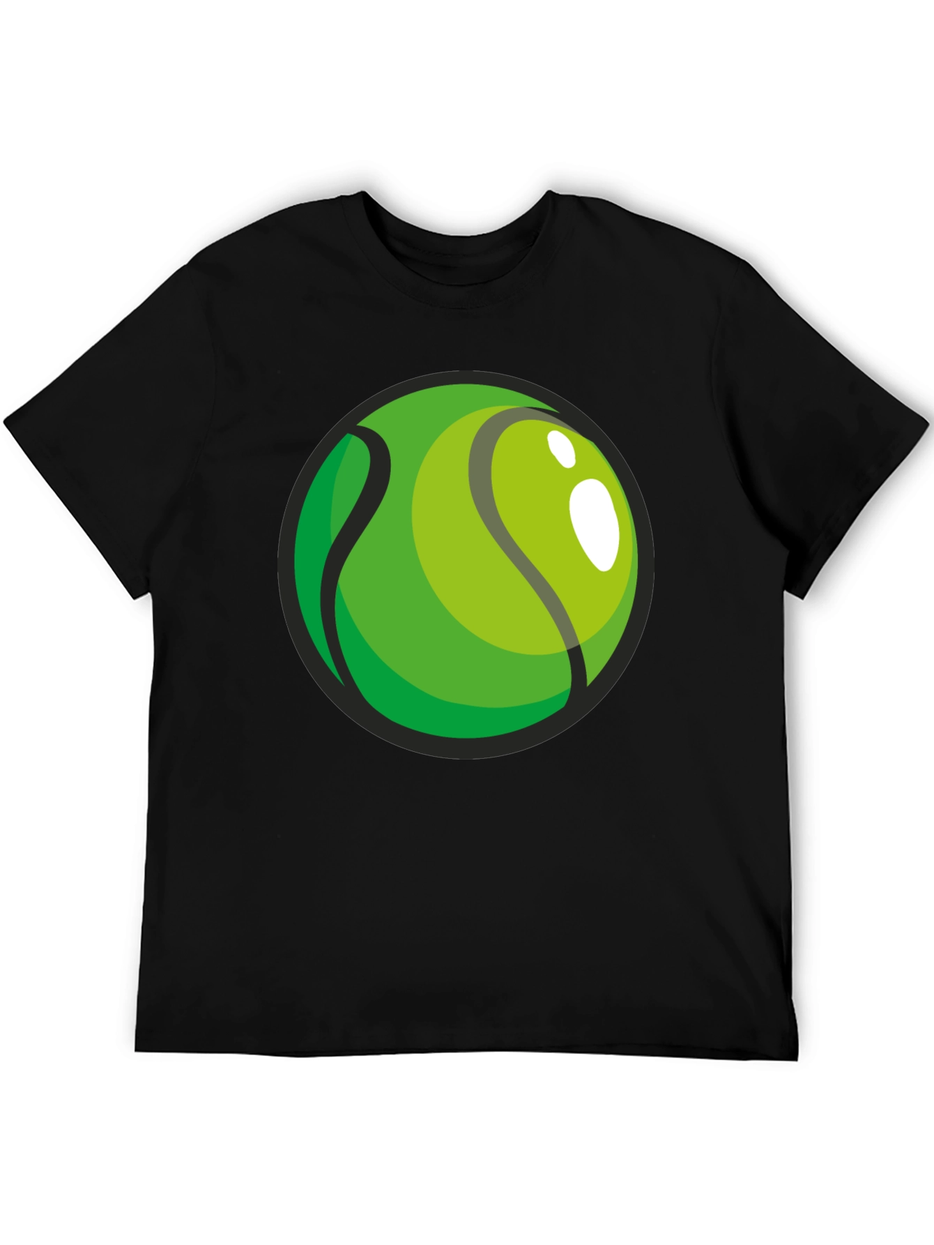 Black Tennis Ball Graphic Black T-Shirt view 5